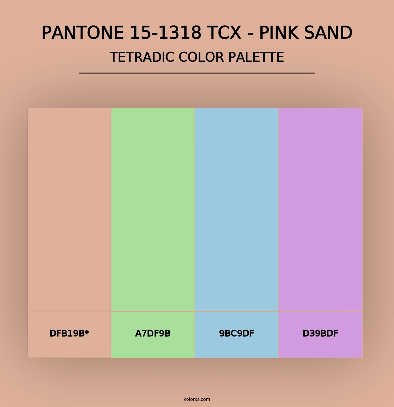 PANTONE 15-1318 TCX - Pink Sand - Tetradic Color Palette