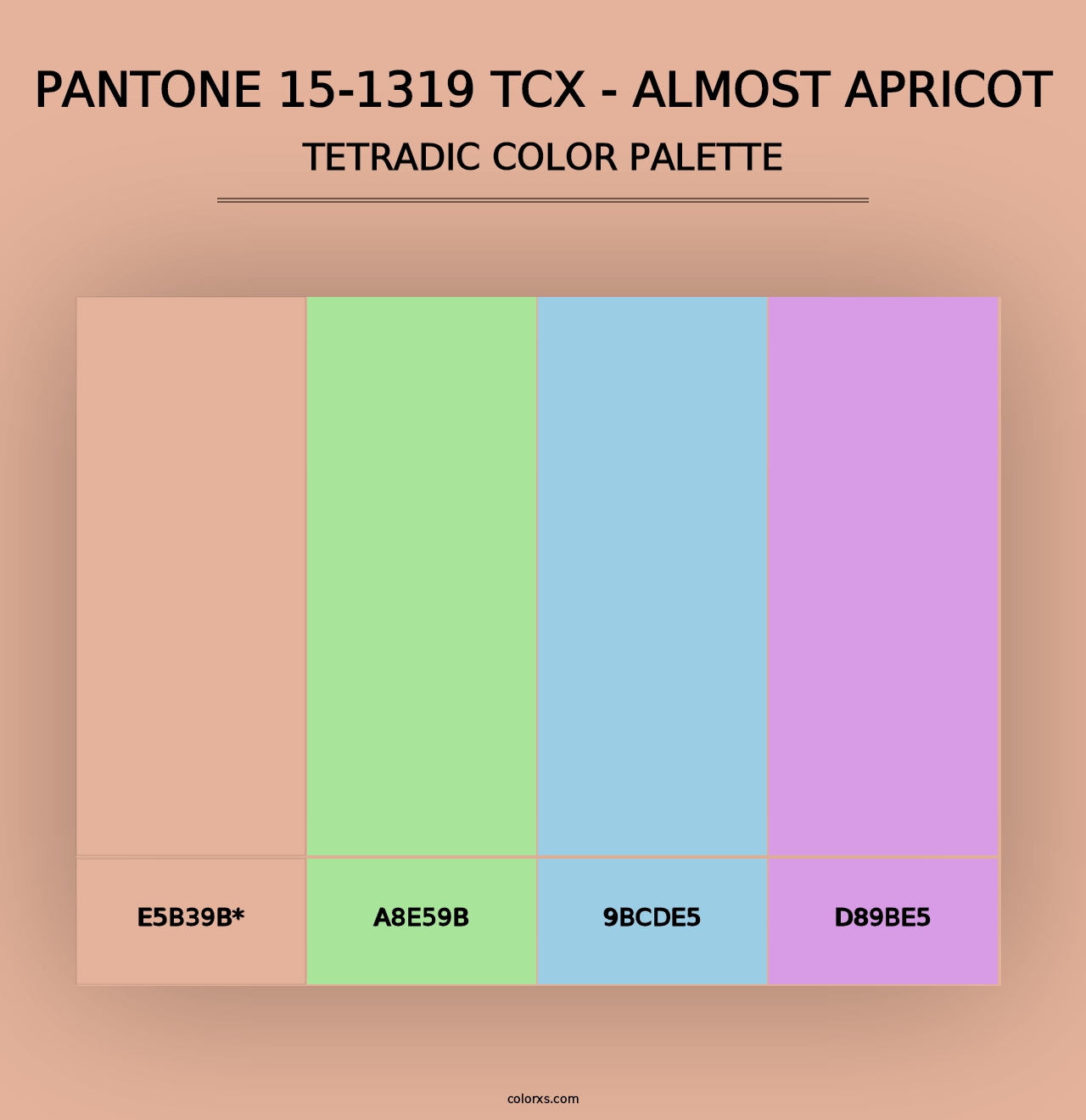 PANTONE 15-1319 TCX - Almost Apricot - Tetradic Color Palette