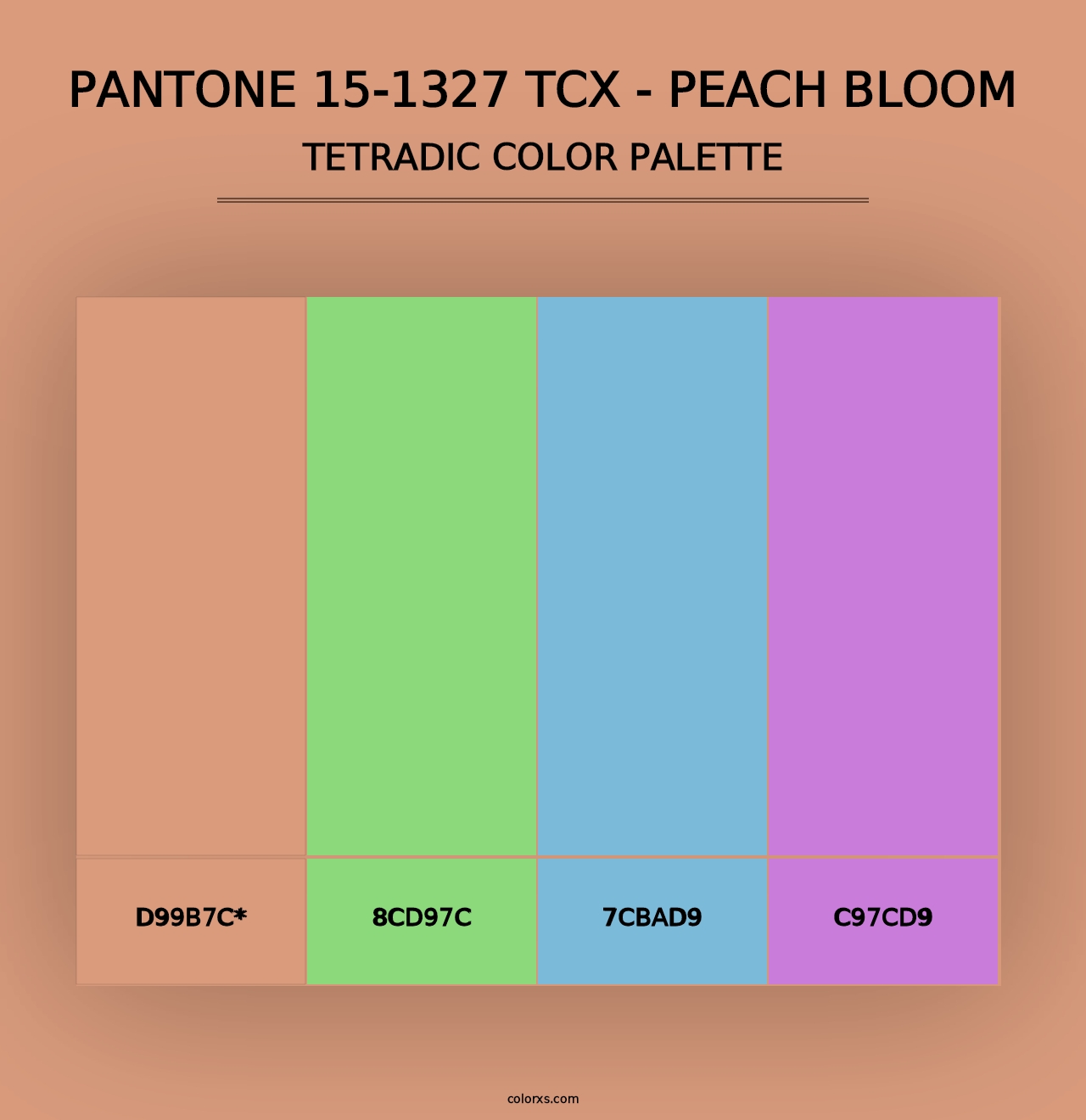 PANTONE 15-1327 TCX - Peach Bloom - Tetradic Color Palette