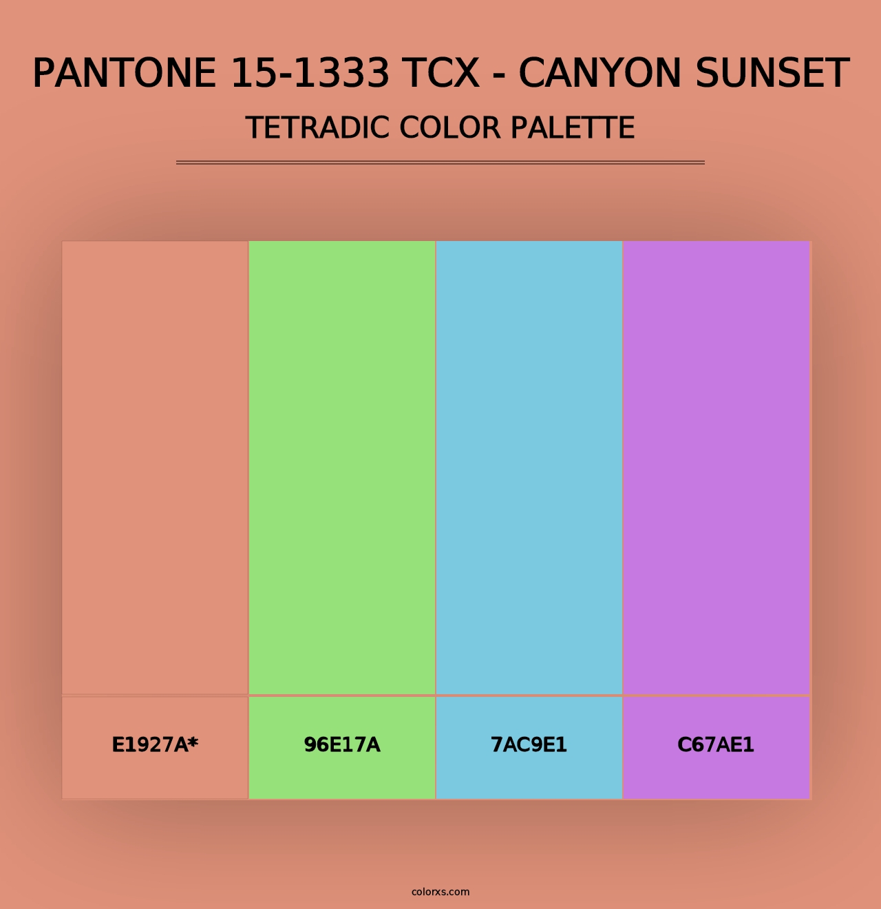 PANTONE 15-1333 TCX - Canyon Sunset - Tetradic Color Palette