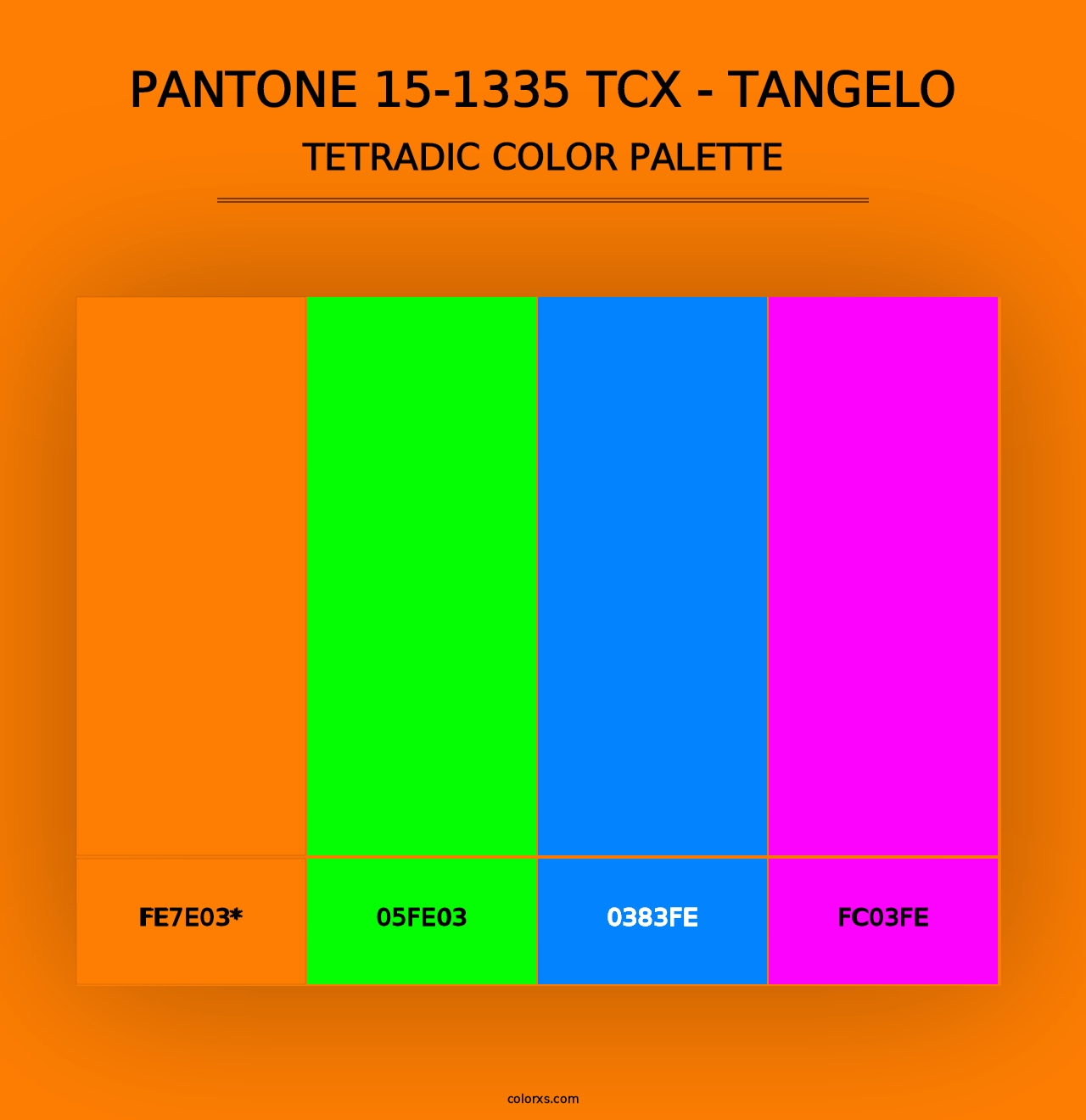 PANTONE 15-1335 TCX - Tangelo - Tetradic Color Palette