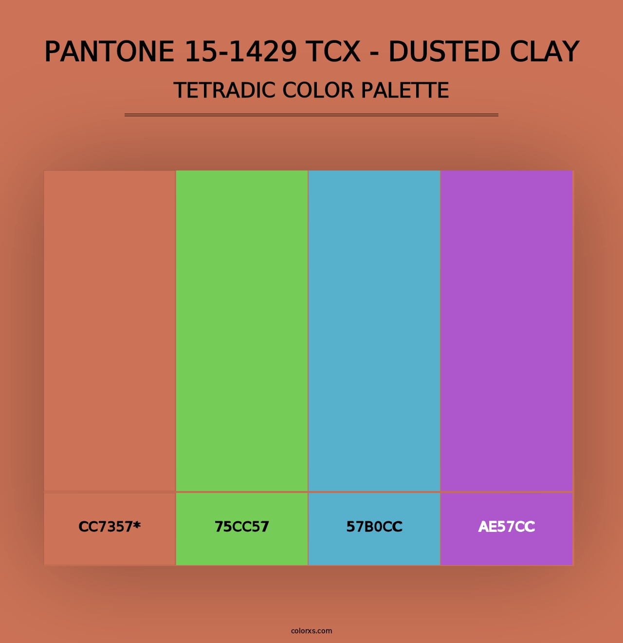 PANTONE 15-1429 TCX - Dusted Clay - Tetradic Color Palette