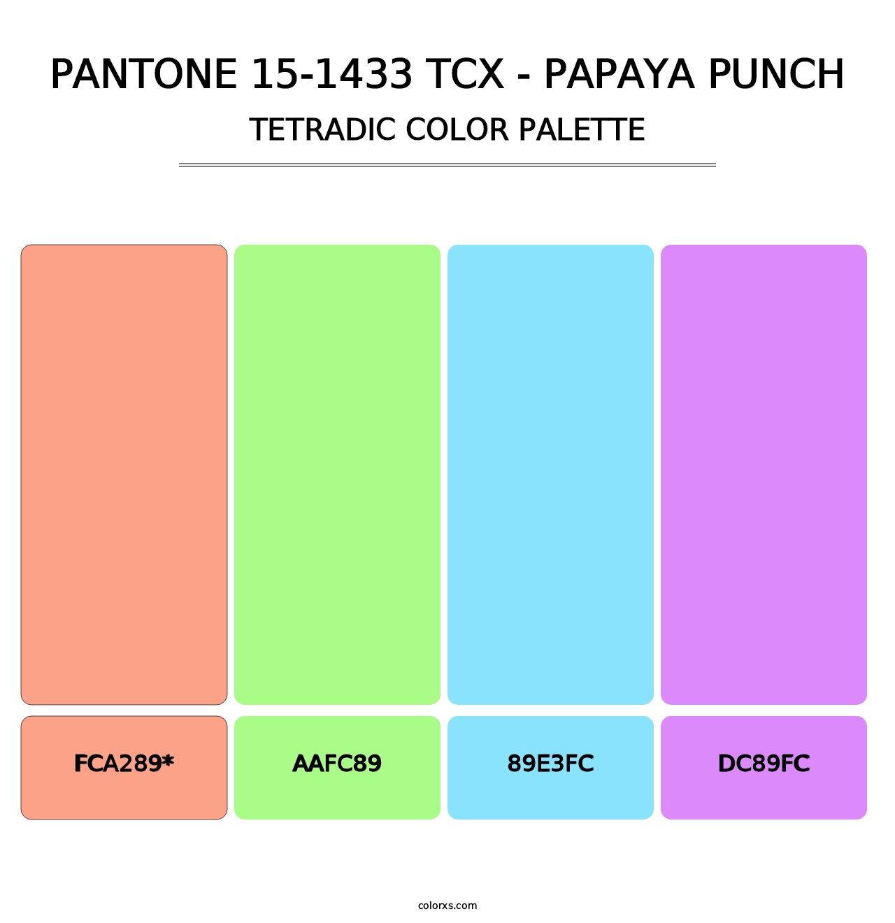 PANTONE 15-1433 TCX - Papaya Punch - Tetradic Color Palette