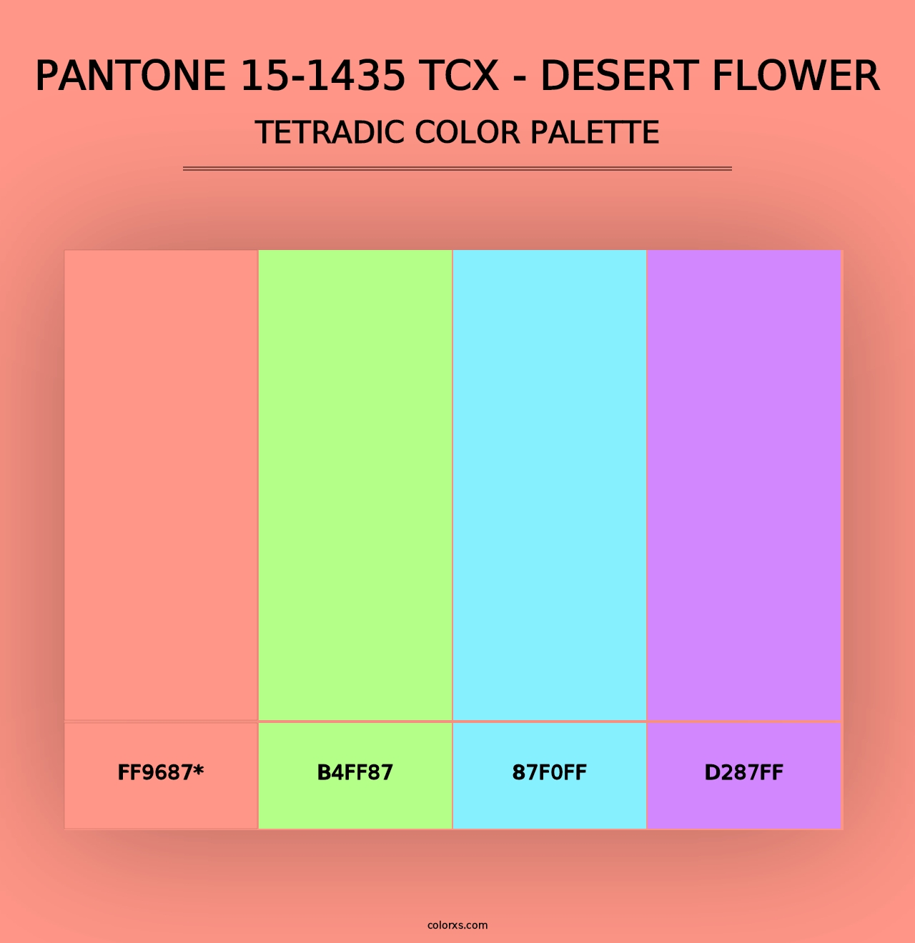 PANTONE 15-1435 TCX - Desert Flower - Tetradic Color Palette