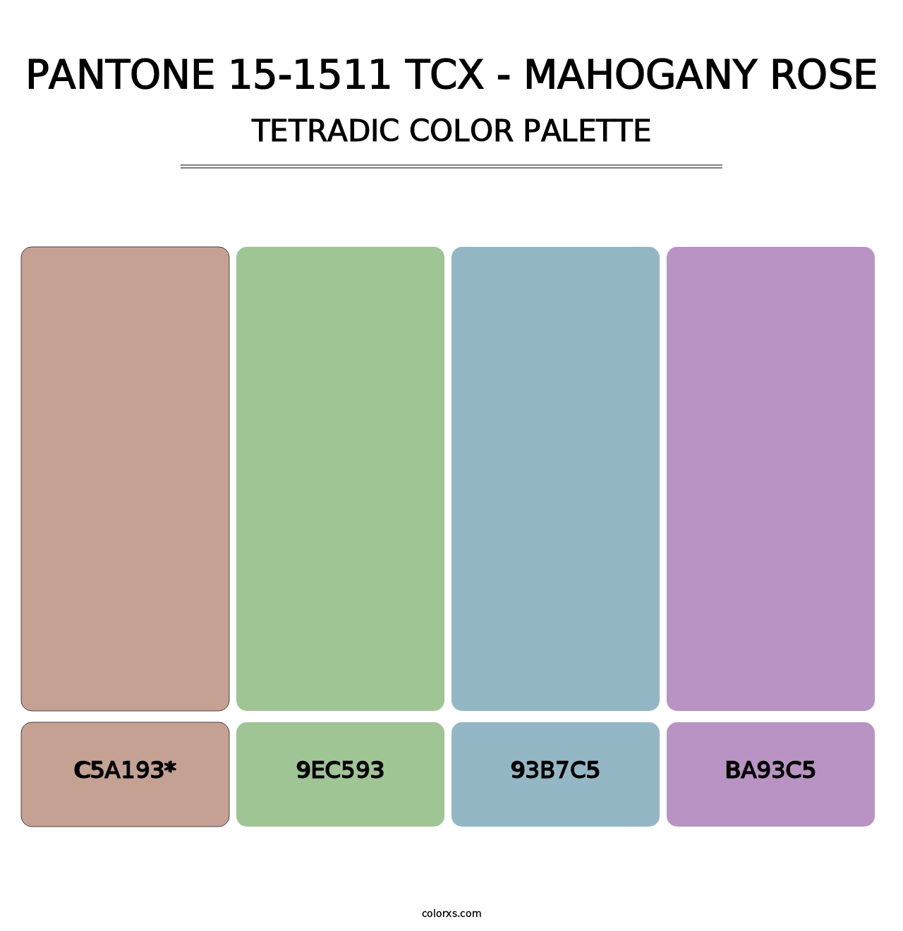 PANTONE 15-1511 TCX - Mahogany Rose - Tetradic Color Palette