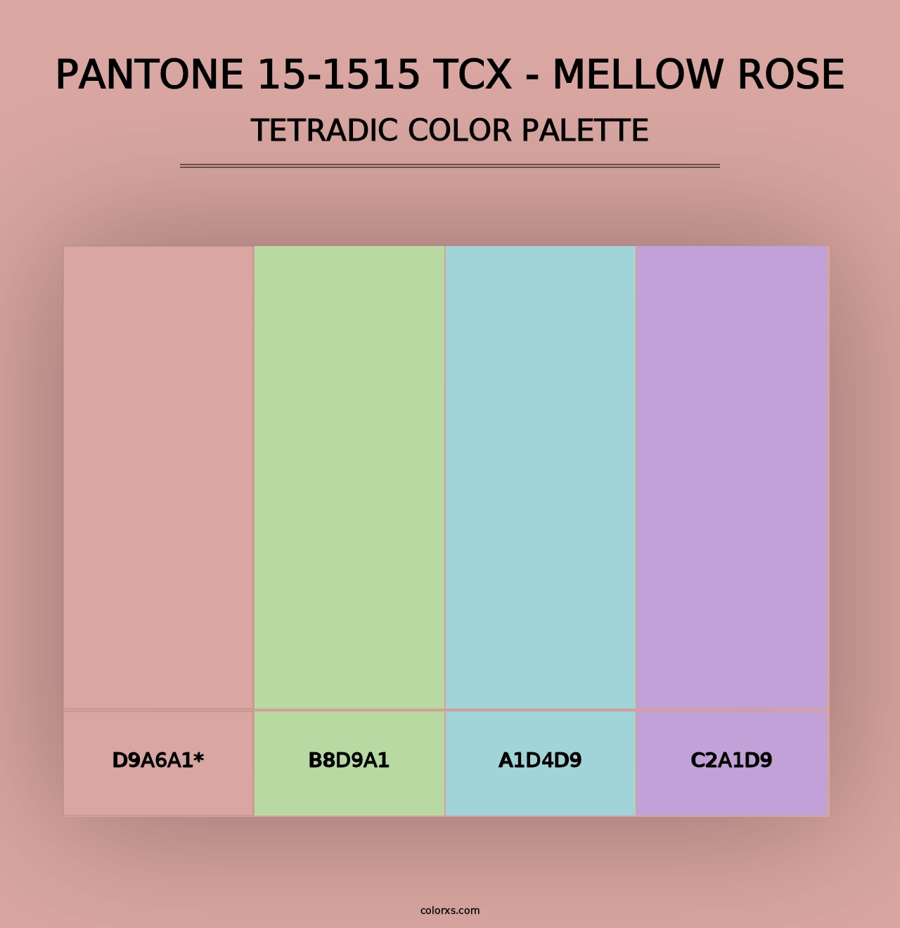 PANTONE 15-1515 TCX - Mellow Rose - Tetradic Color Palette