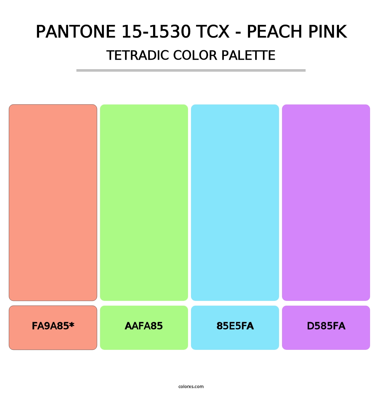 PANTONE 15-1530 TCX - Peach Pink - Tetradic Color Palette