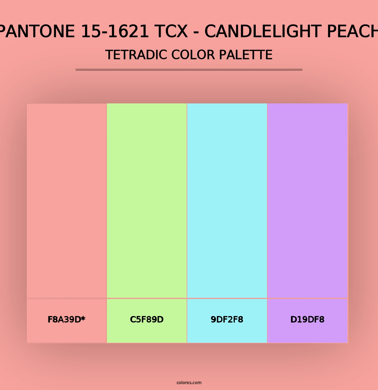 PANTONE 15-1621 TCX - Candlelight Peach - Tetradic Color Palette