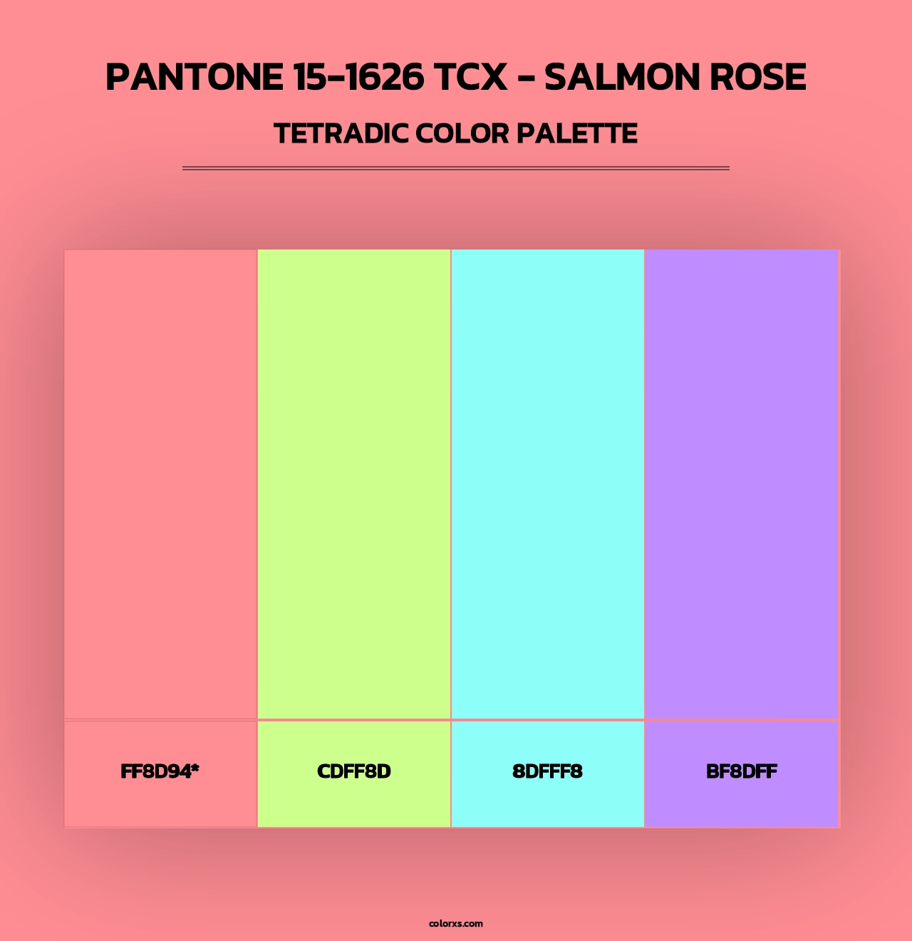 PANTONE 15-1626 TCX - Salmon Rose - Tetradic Color Palette