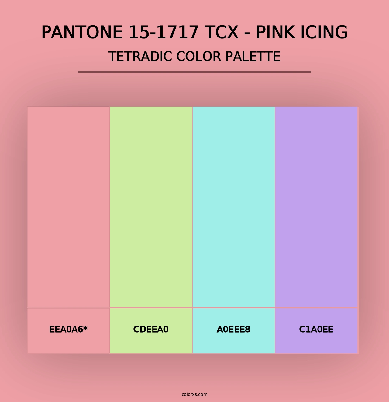 PANTONE 15-1717 TCX - Pink Icing - Tetradic Color Palette