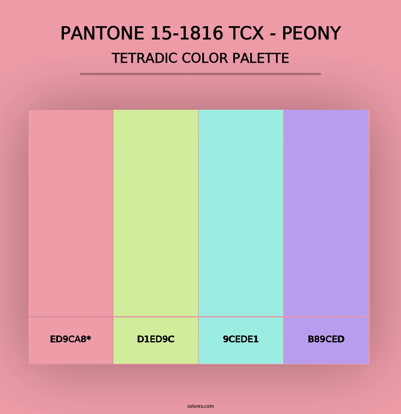 PANTONE 15-1816 TCX - Peony - Tetradic Color Palette