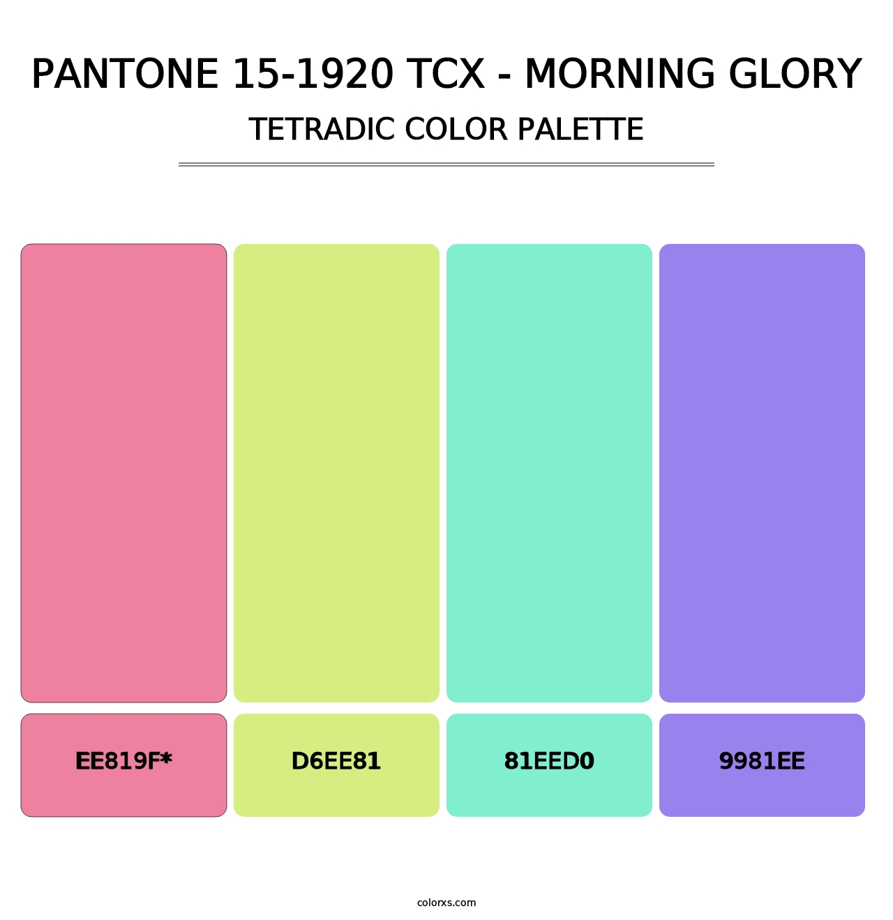 PANTONE 15-1920 TCX - Morning Glory - Tetradic Color Palette