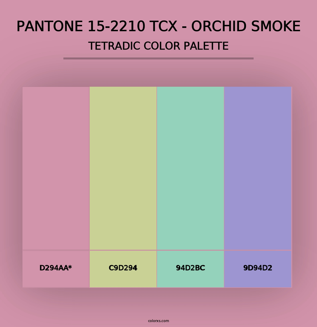 PANTONE 15-2210 TCX - Orchid Smoke - Tetradic Color Palette