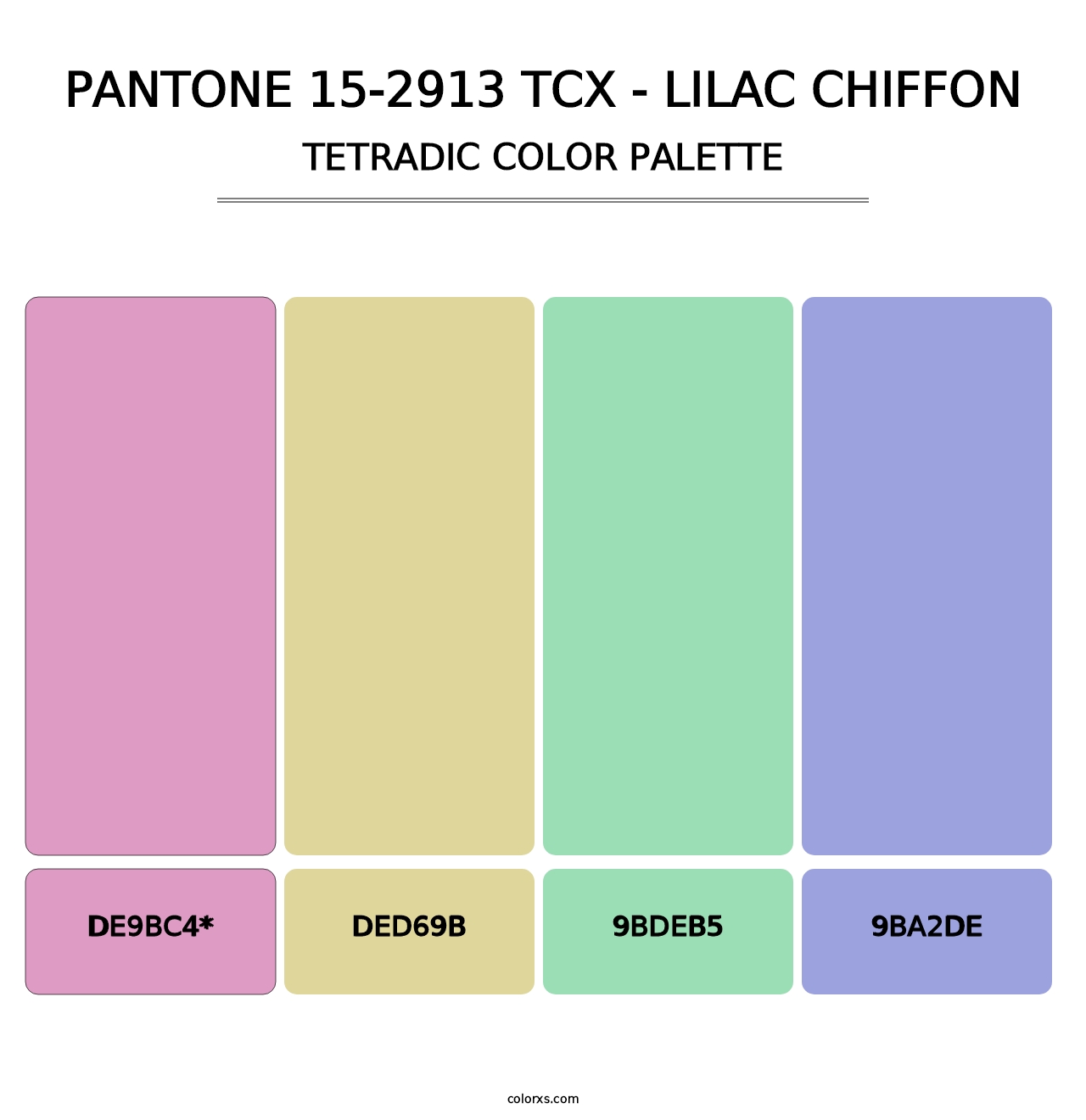 PANTONE 15-2913 TCX - Lilac Chiffon - Tetradic Color Palette