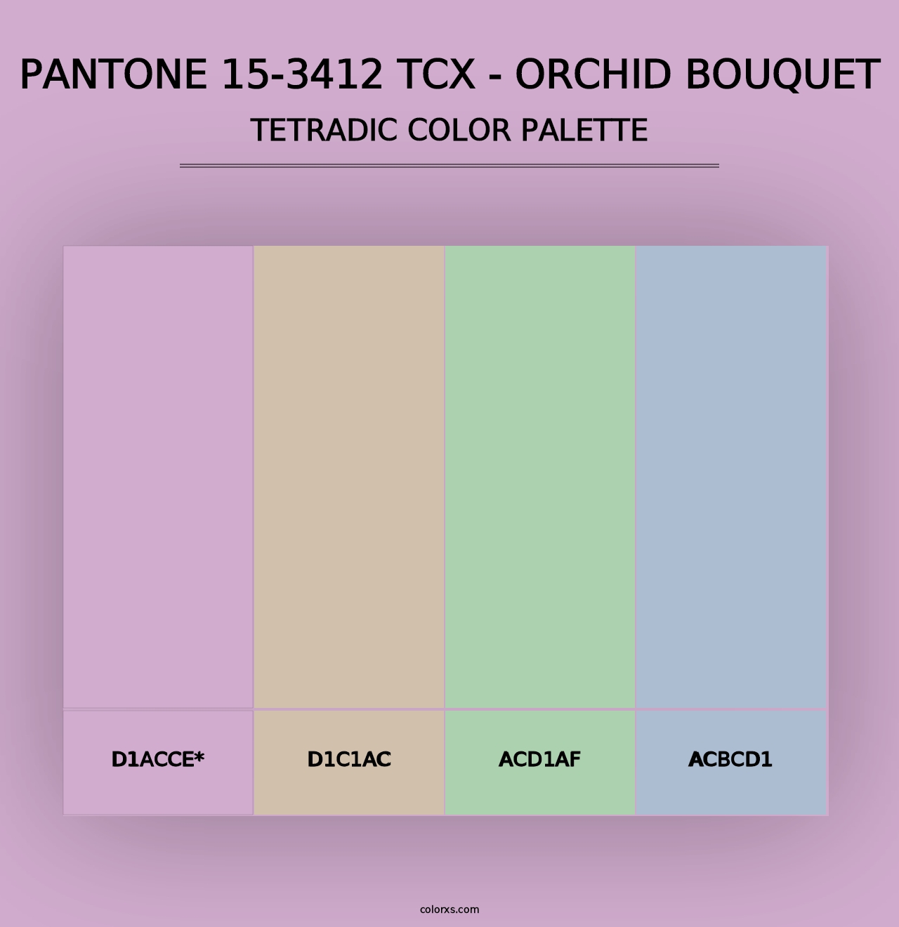 PANTONE 15-3412 TCX - Orchid Bouquet - Tetradic Color Palette