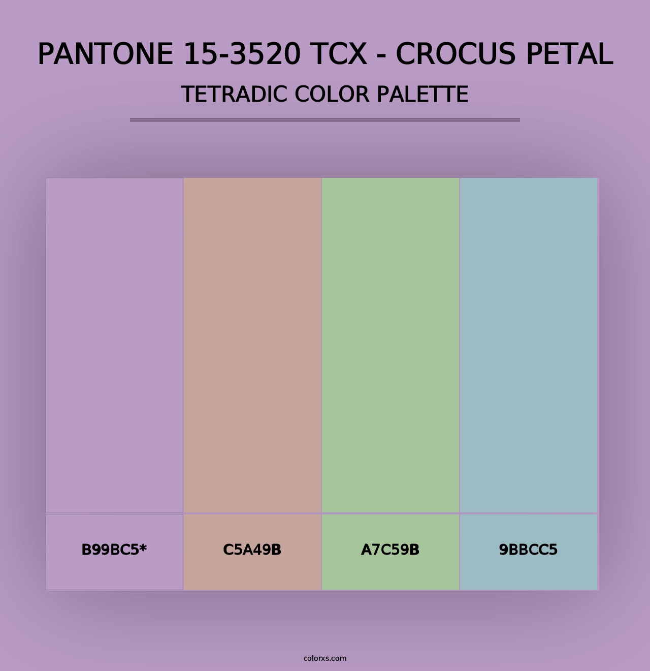 PANTONE 15-3520 TCX - Crocus Petal - Tetradic Color Palette