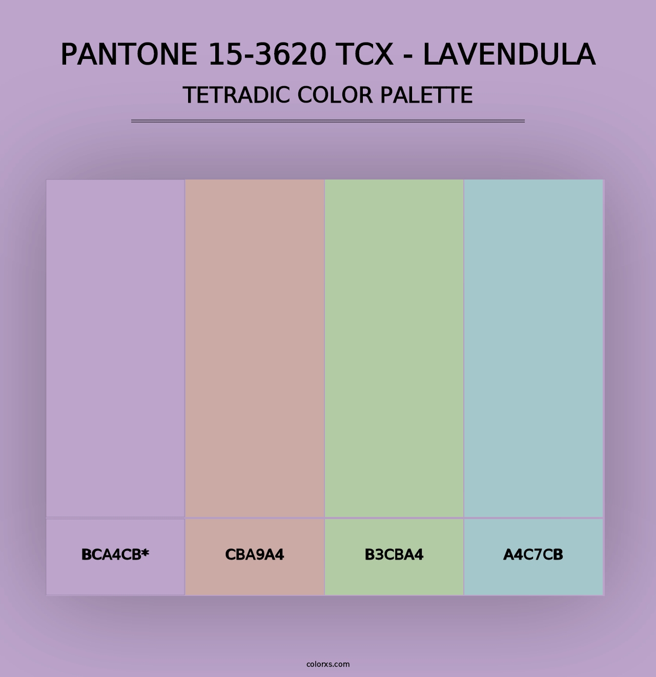 PANTONE 15-3620 TCX - Lavendula - Tetradic Color Palette