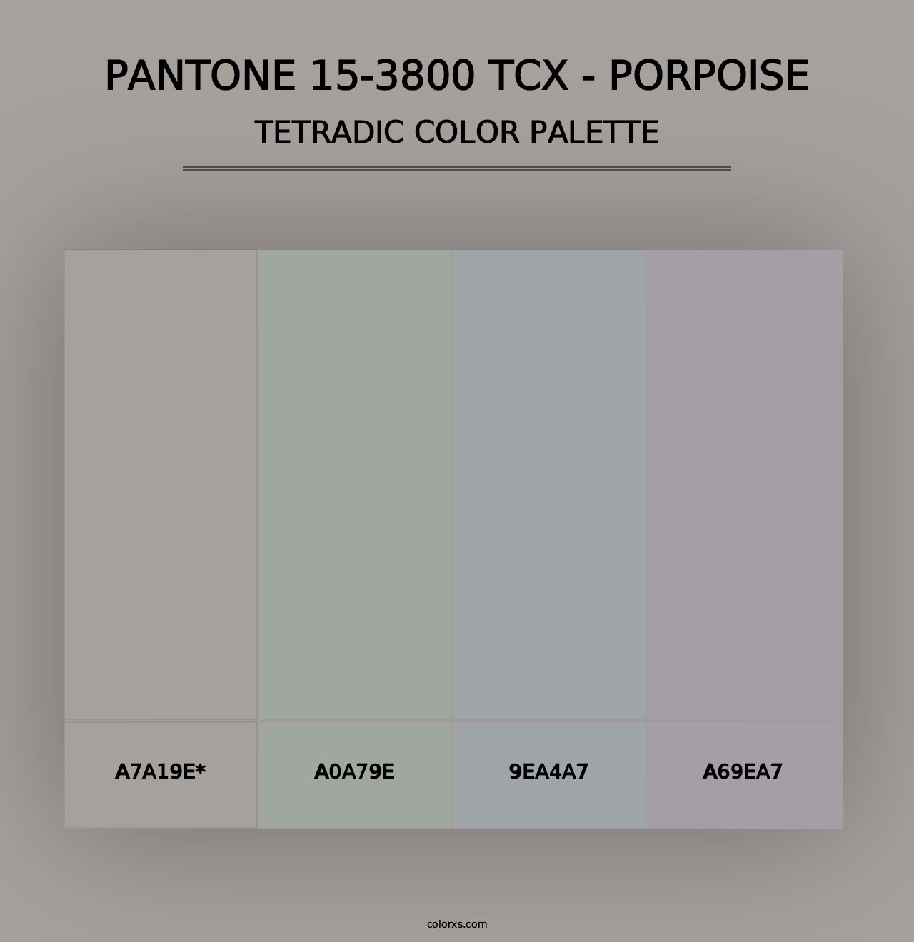 PANTONE 15-3800 TCX - Porpoise - Tetradic Color Palette