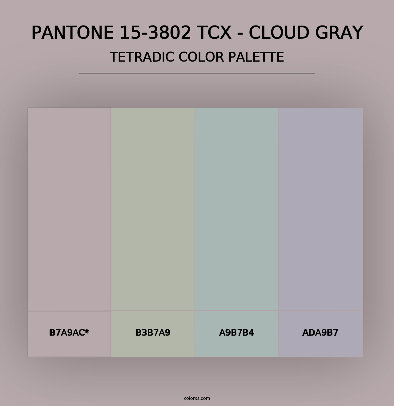 PANTONE 15-3802 TCX - Cloud Gray - Tetradic Color Palette