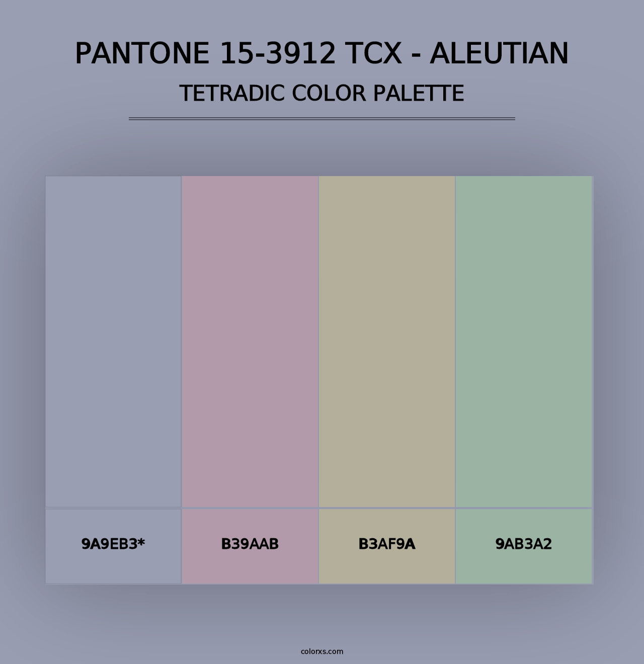 PANTONE 15-3912 TCX - Aleutian - Tetradic Color Palette