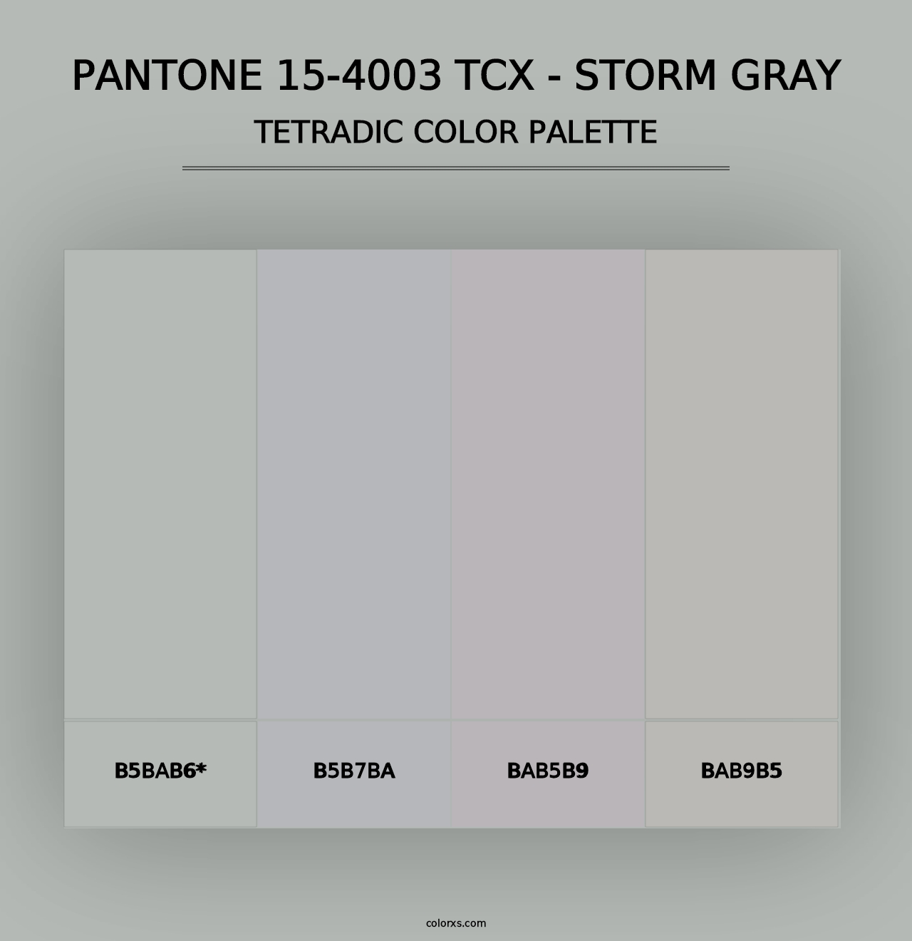 PANTONE 15-4003 TCX - Storm Gray - Tetradic Color Palette