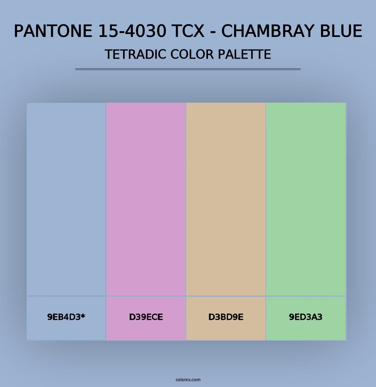 PANTONE 15-4030 TCX - Chambray Blue - Tetradic Color Palette