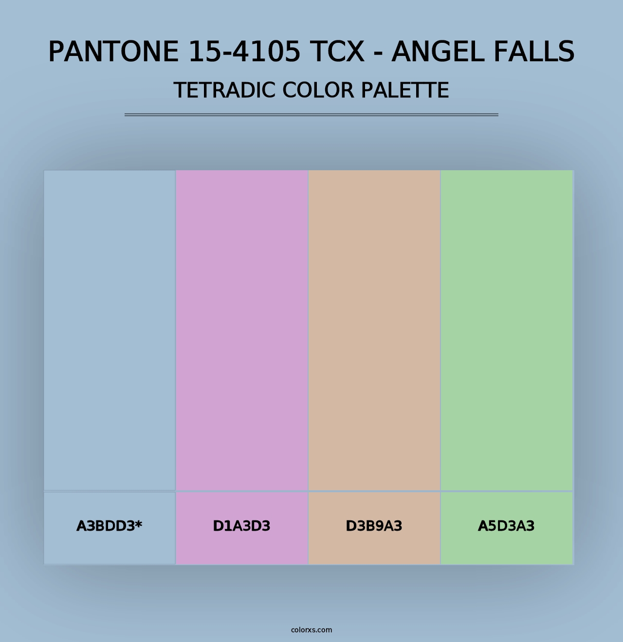 PANTONE 15-4105 TCX - Angel Falls - Tetradic Color Palette