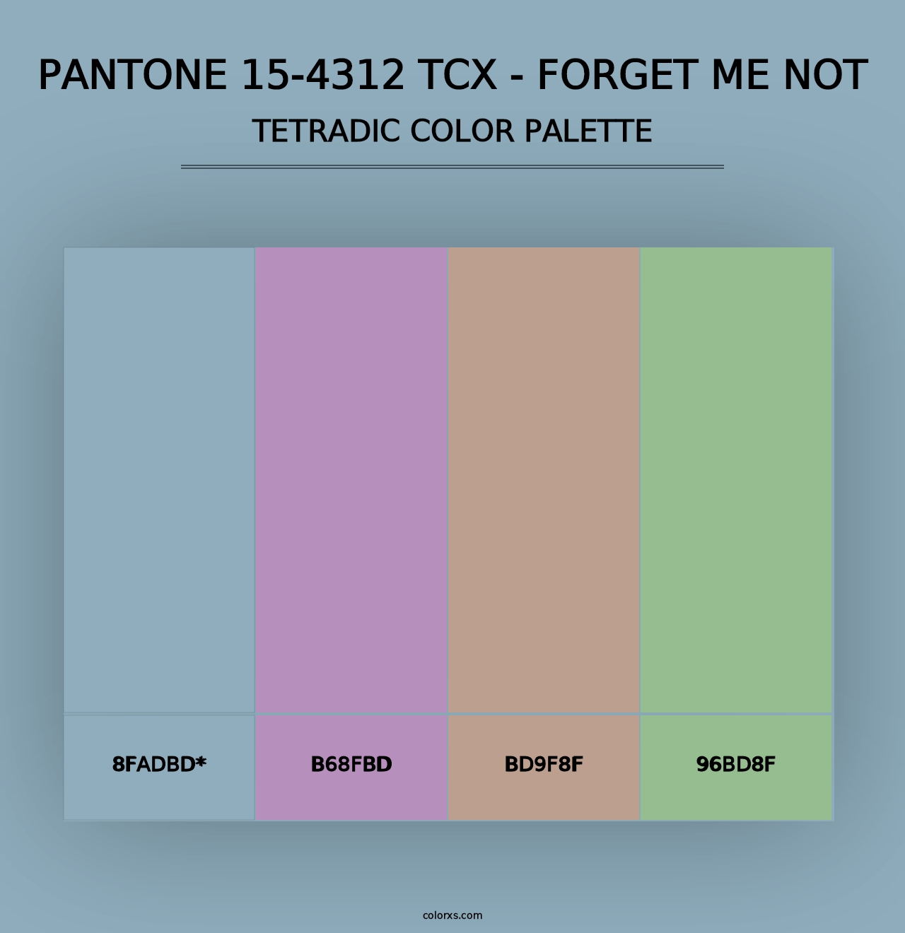 PANTONE 15-4312 TCX - Forget Me Not - Tetradic Color Palette