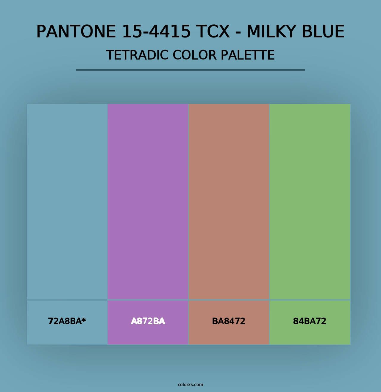 PANTONE 15-4415 TCX - Milky Blue - Tetradic Color Palette