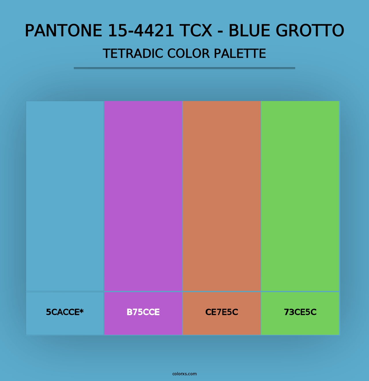 PANTONE 15-4421 TCX - Blue Grotto - Tetradic Color Palette