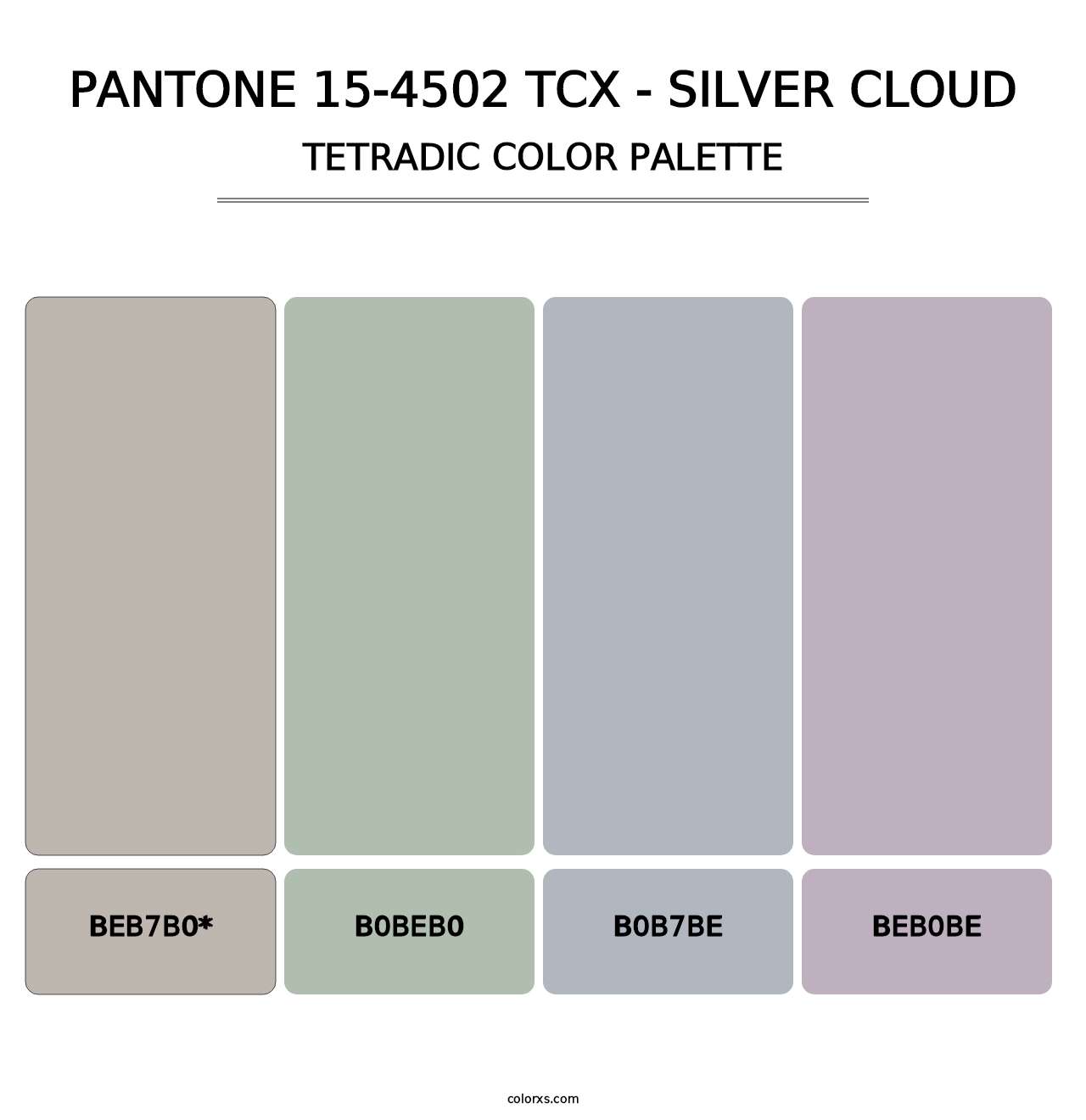 PANTONE 15-4502 TCX - Silver Cloud - Tetradic Color Palette