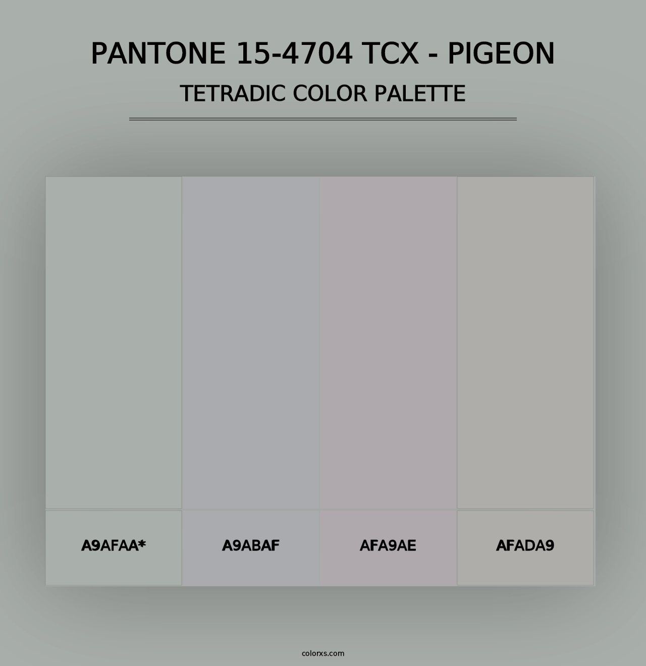 PANTONE 15-4704 TCX - Pigeon - Tetradic Color Palette