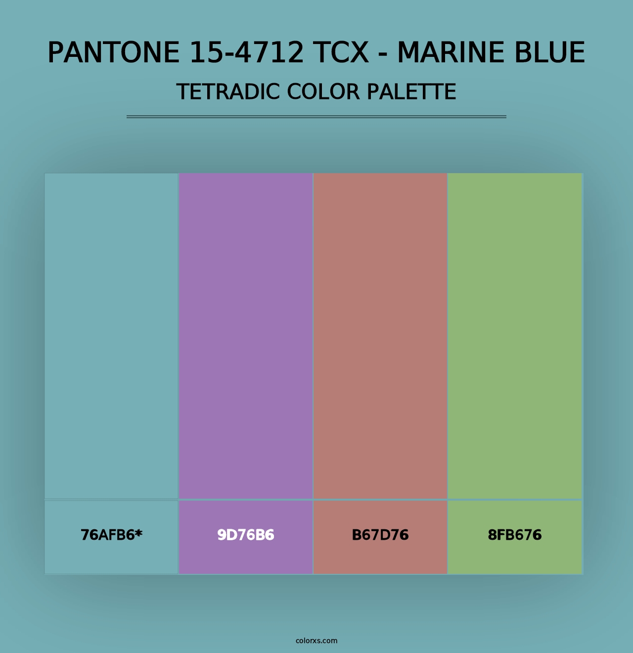 PANTONE 15-4712 TCX - Marine Blue - Tetradic Color Palette