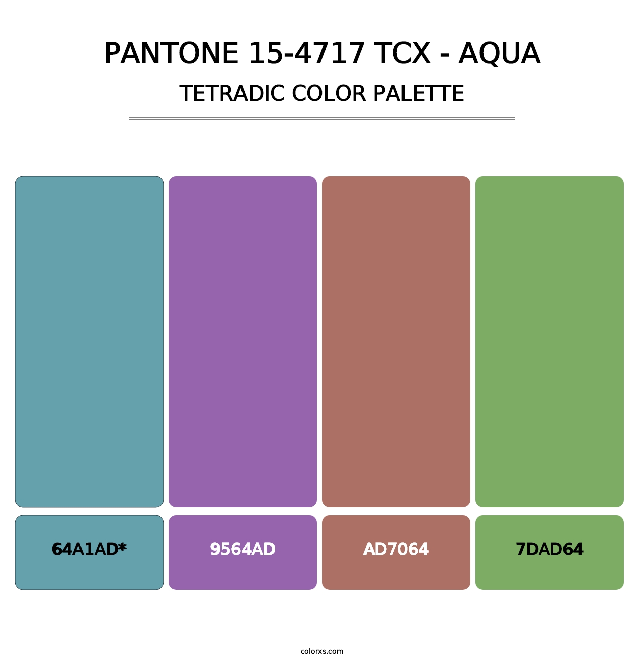 PANTONE 15-4717 TCX - Aqua - Tetradic Color Palette