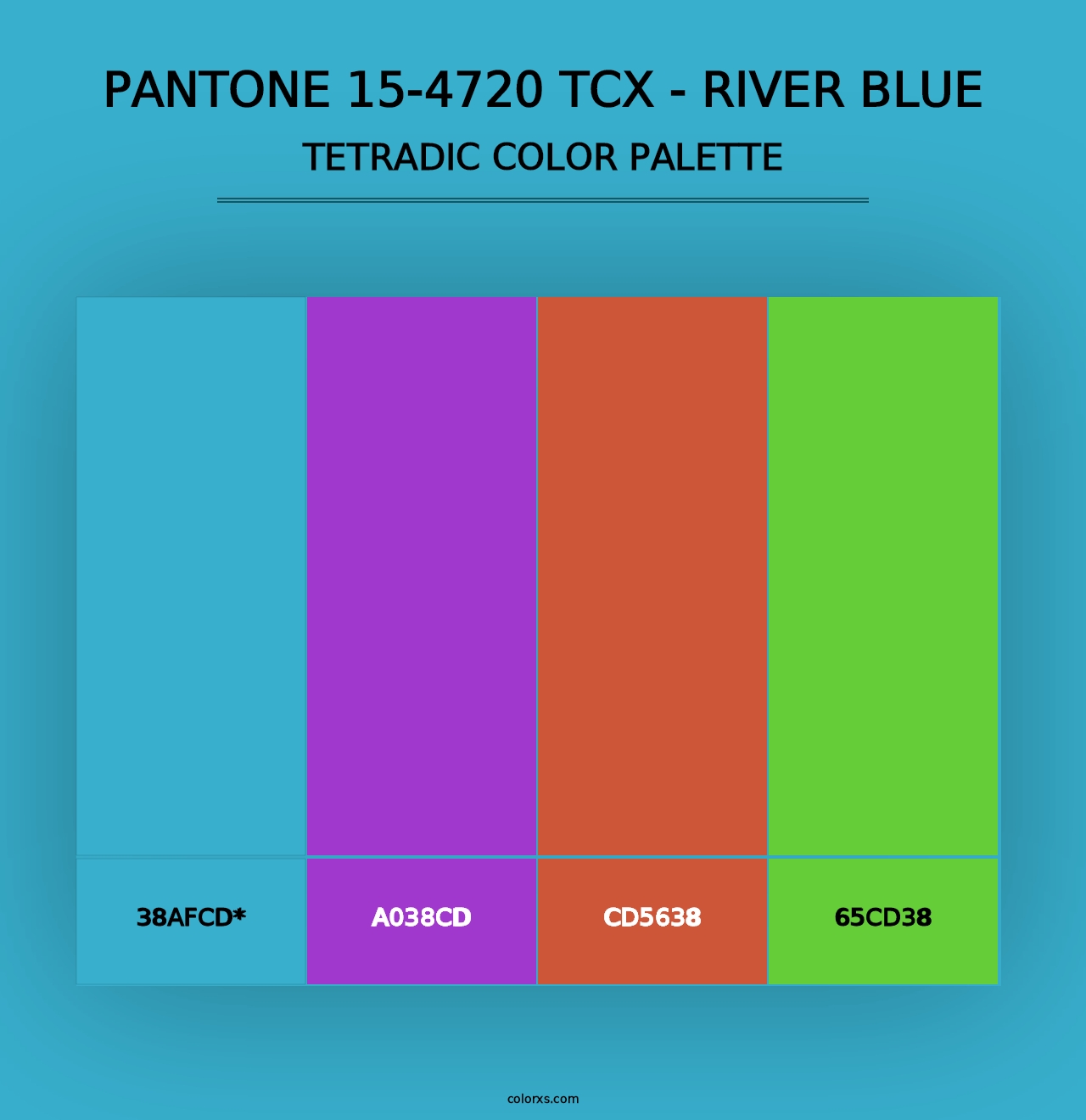 PANTONE 15-4720 TCX - River Blue - Tetradic Color Palette