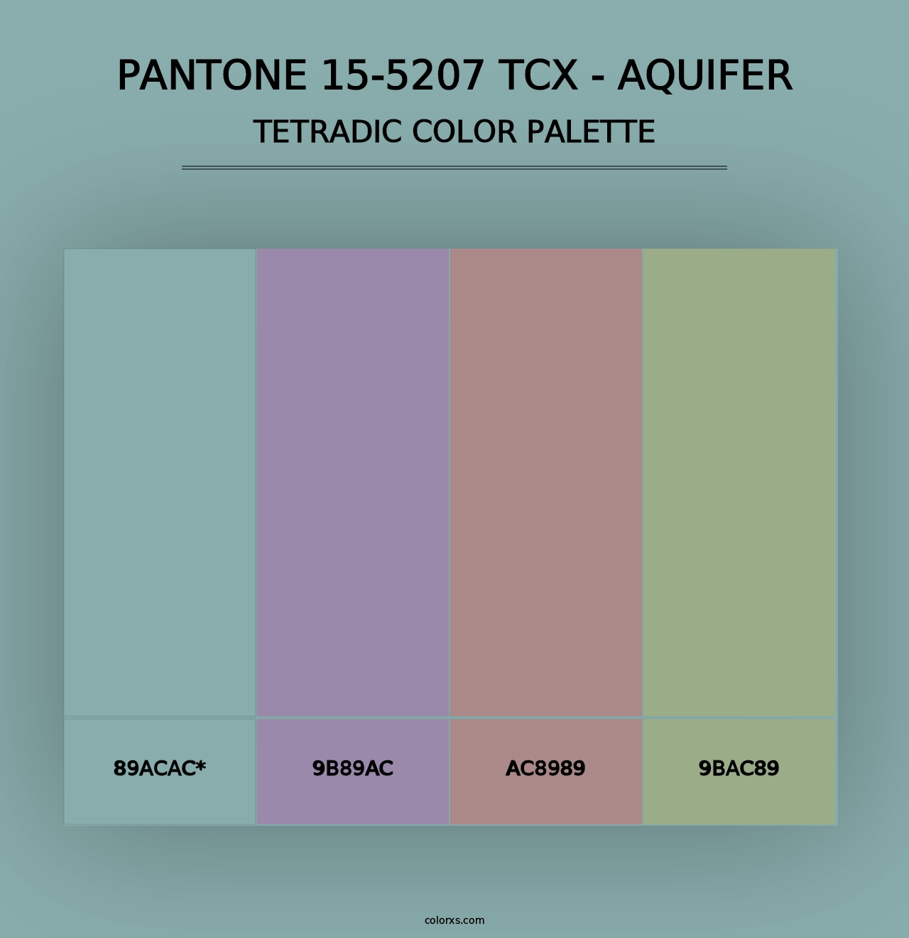 PANTONE 15-5207 TCX - Aquifer - Tetradic Color Palette