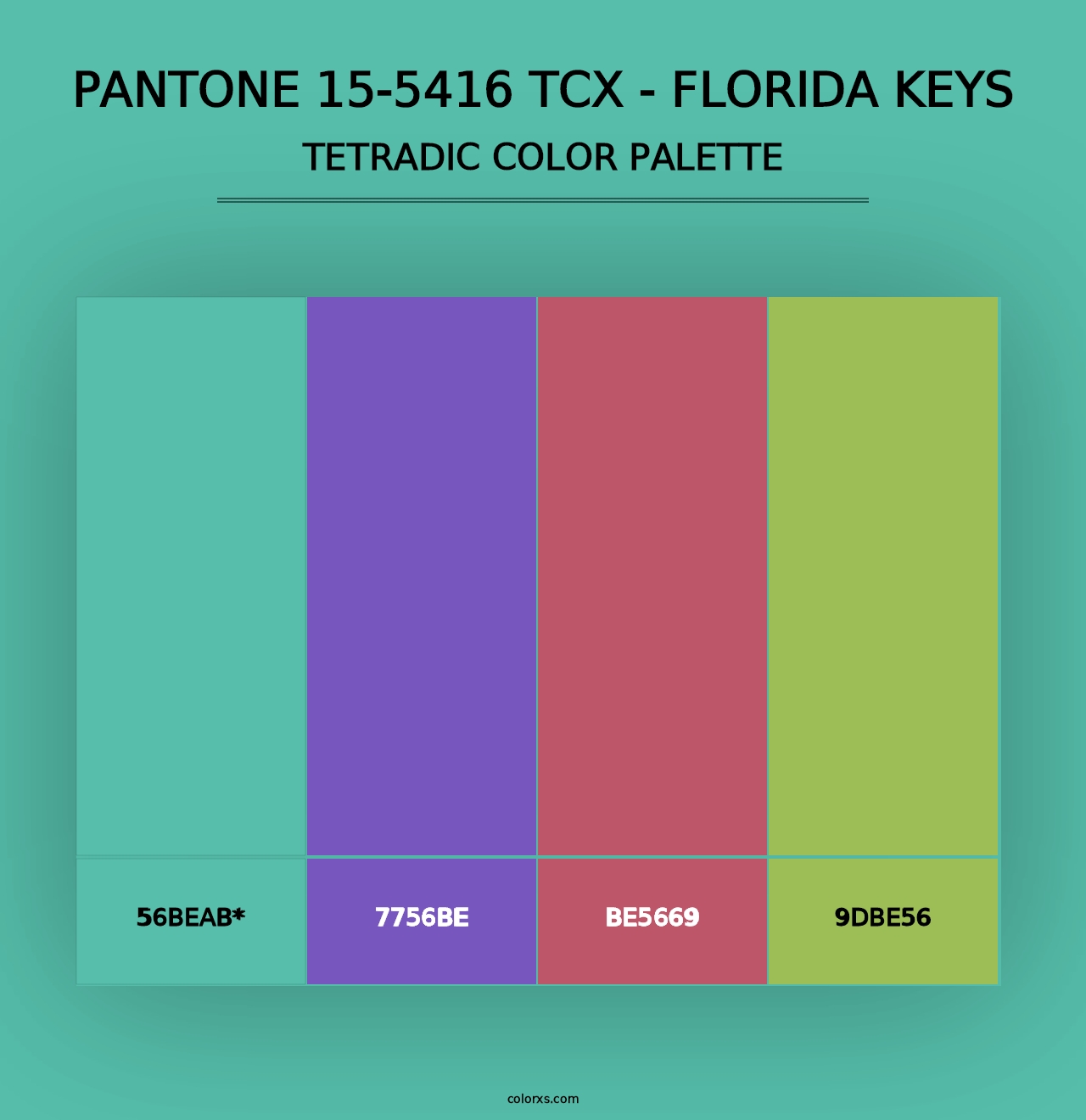 PANTONE 15-5416 TCX - Florida Keys - Tetradic Color Palette