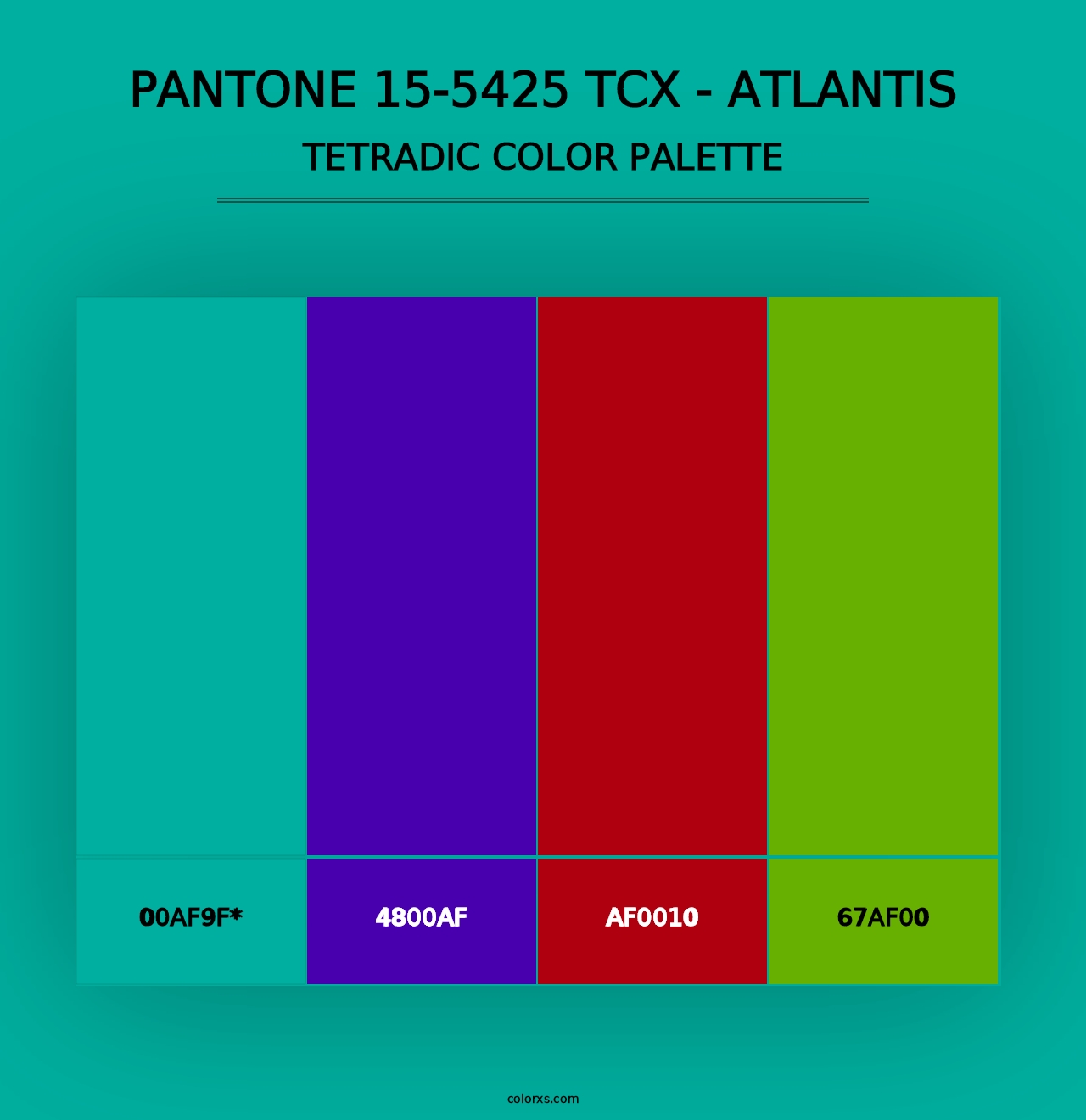 PANTONE 15-5425 TCX - Atlantis - Tetradic Color Palette