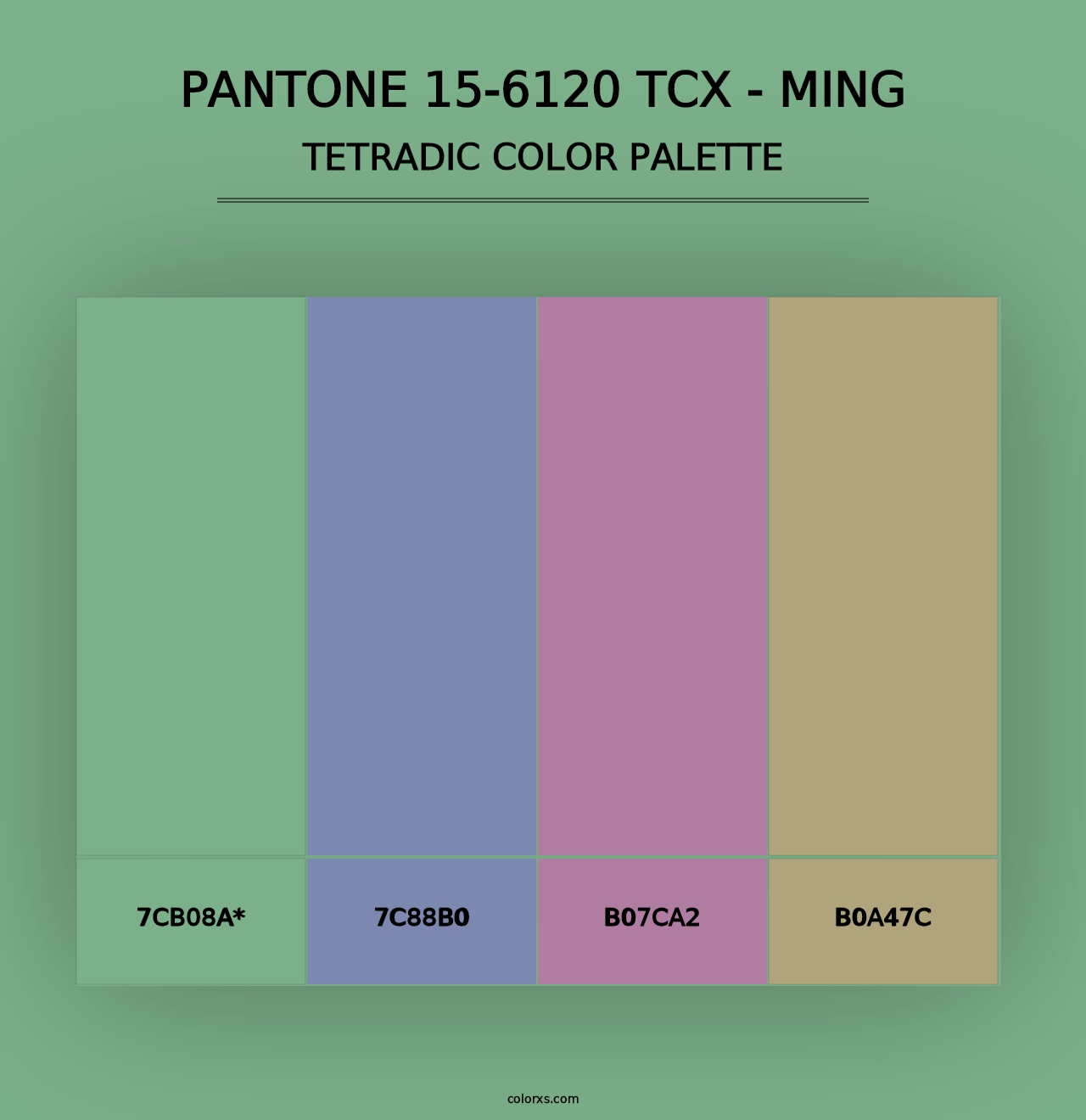 PANTONE 15-6120 TCX - Ming - Tetradic Color Palette