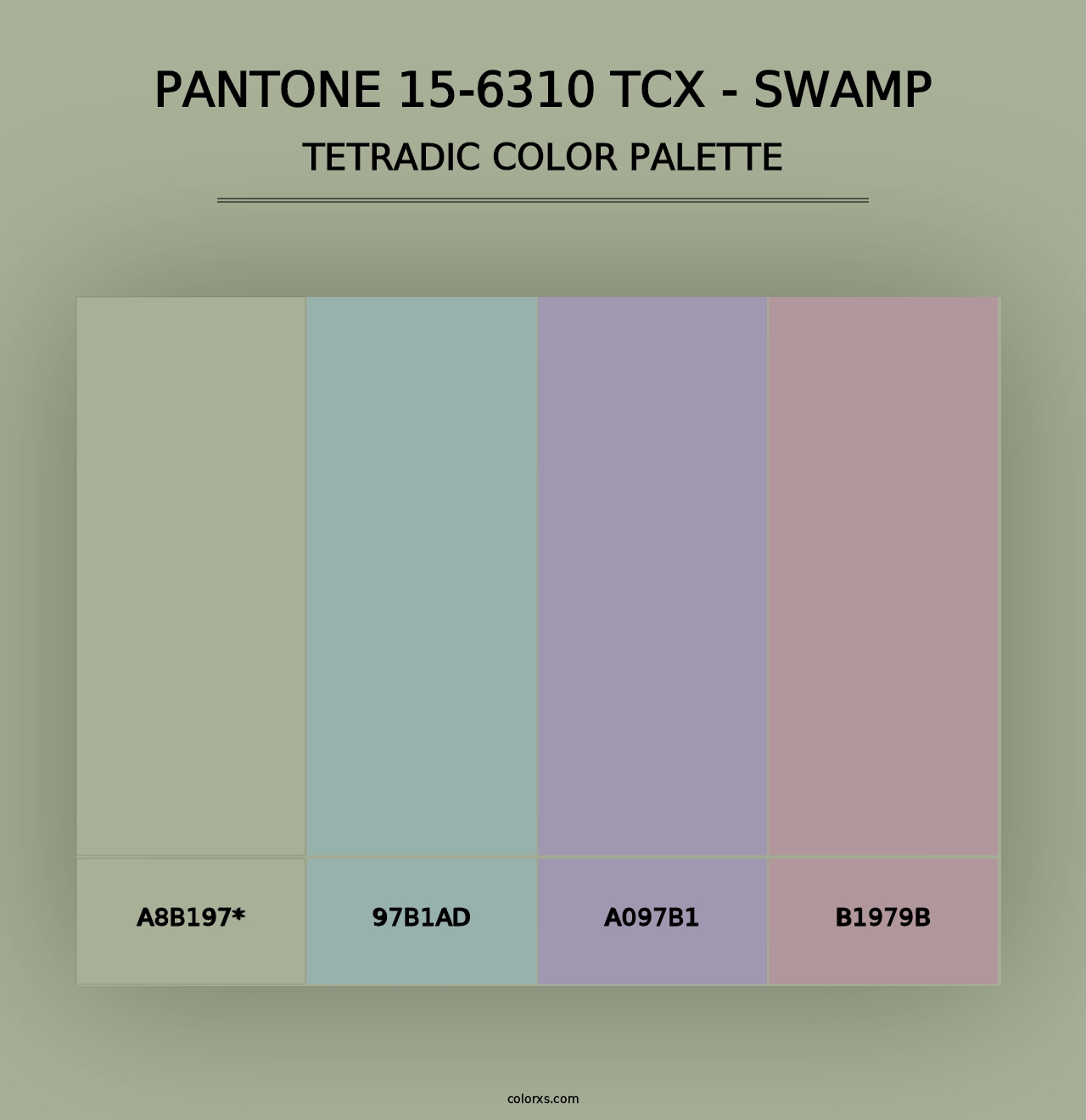 PANTONE 15-6310 TCX - Swamp - Tetradic Color Palette