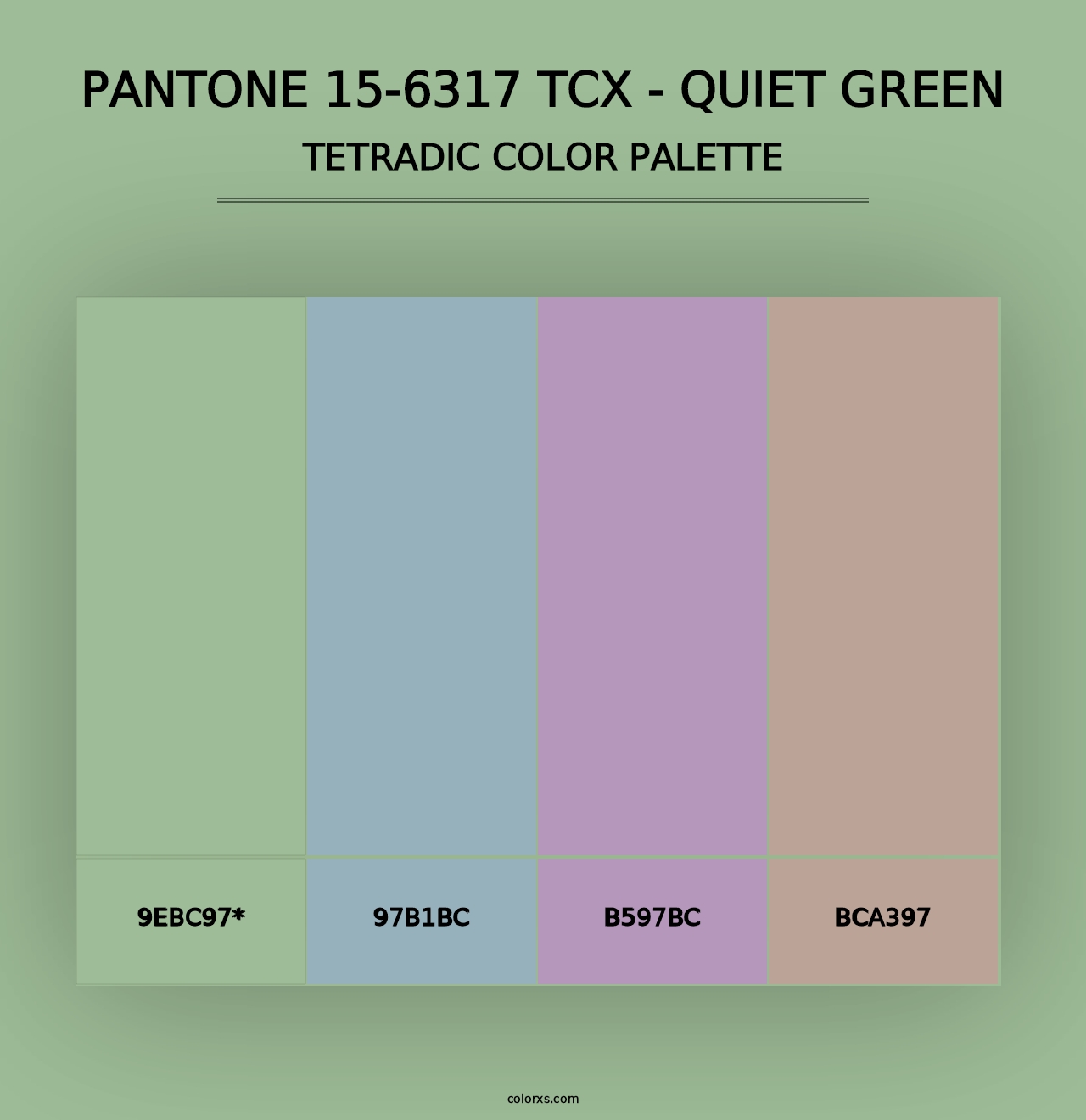 PANTONE 15-6317 TCX - Quiet Green - Tetradic Color Palette