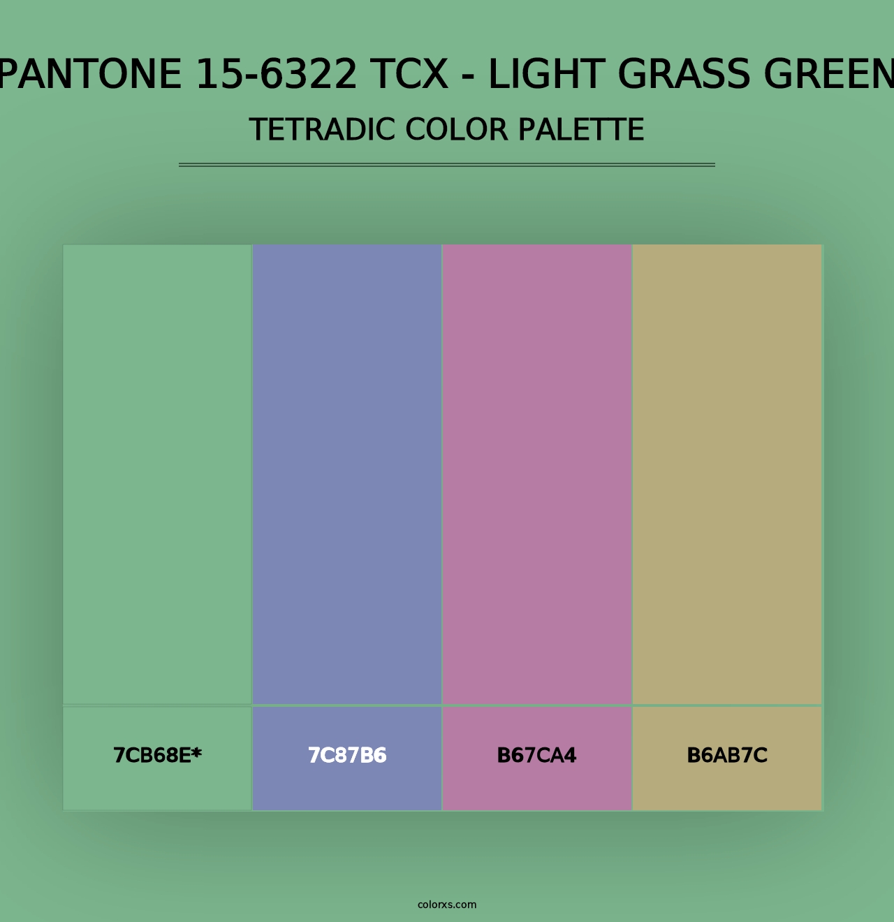 PANTONE 15-6322 TCX - Light Grass Green - Tetradic Color Palette