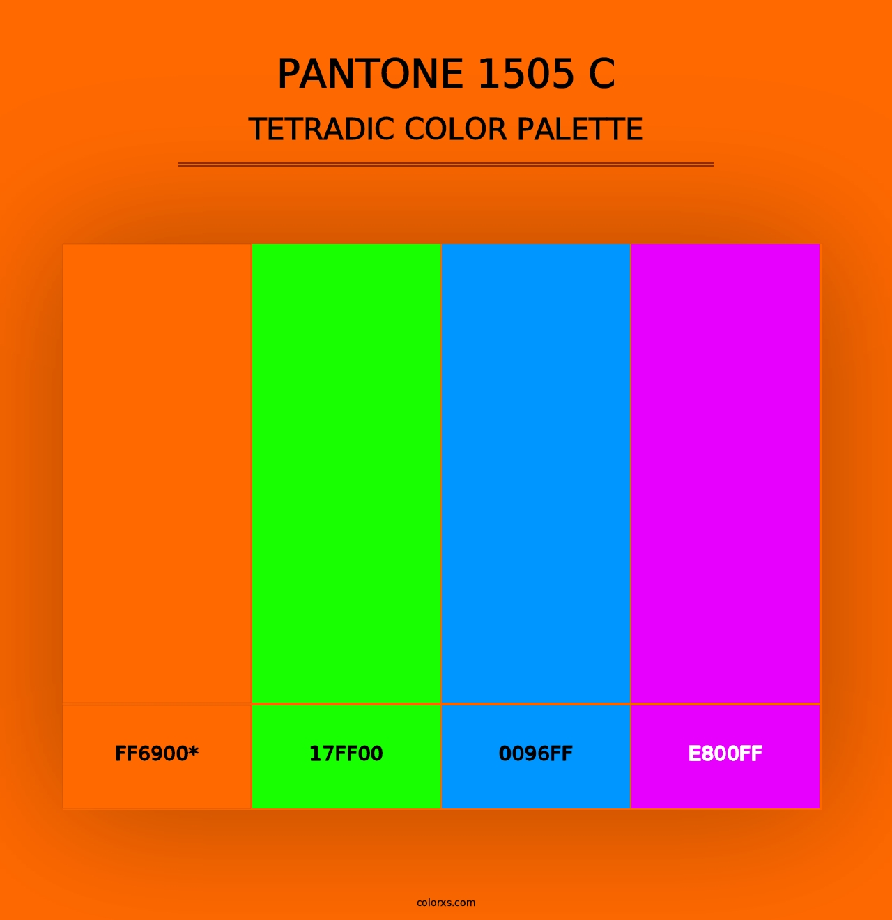 PANTONE 1505 C - Tetradic Color Palette