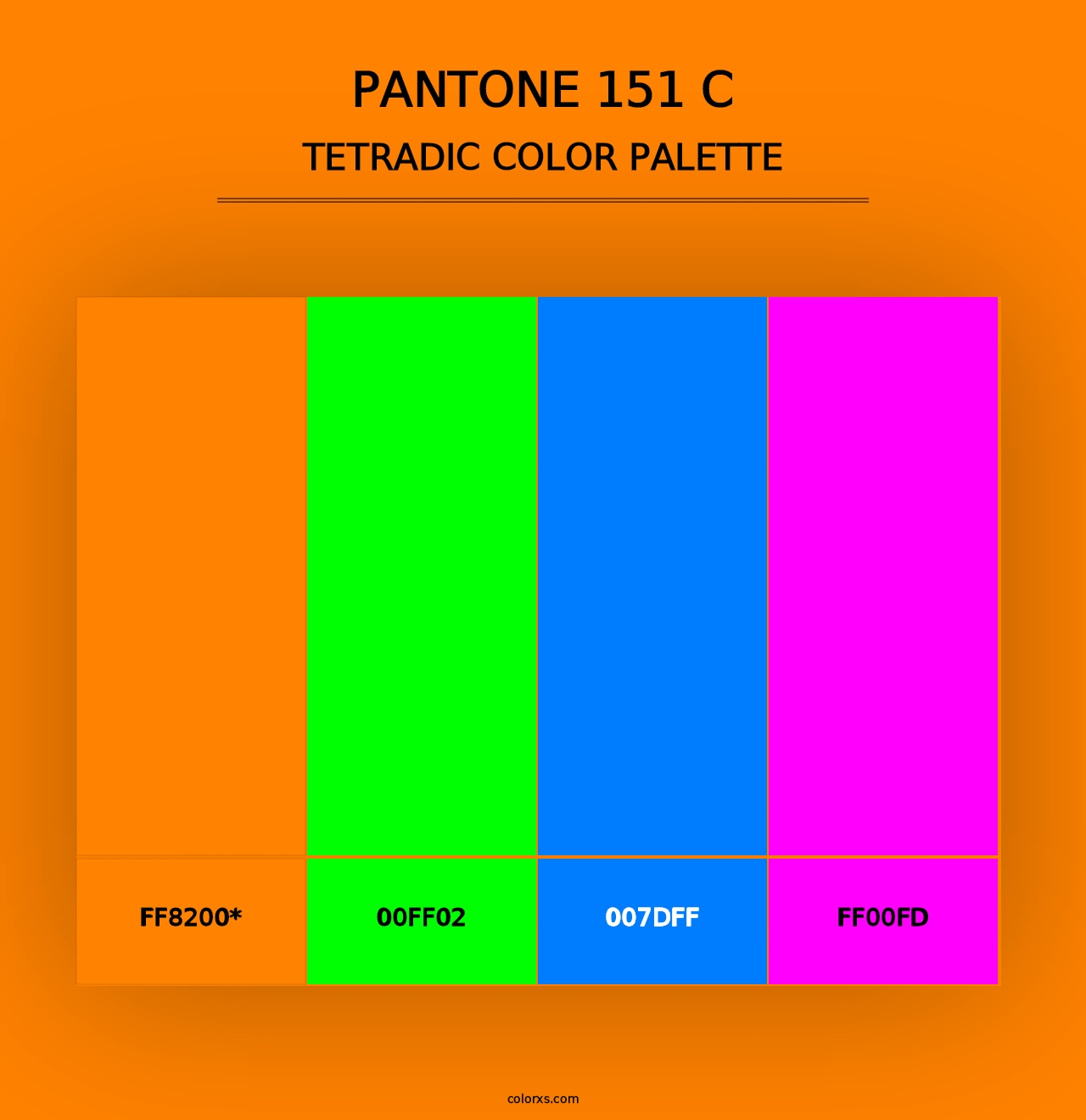 PANTONE 151 C - Tetradic Color Palette