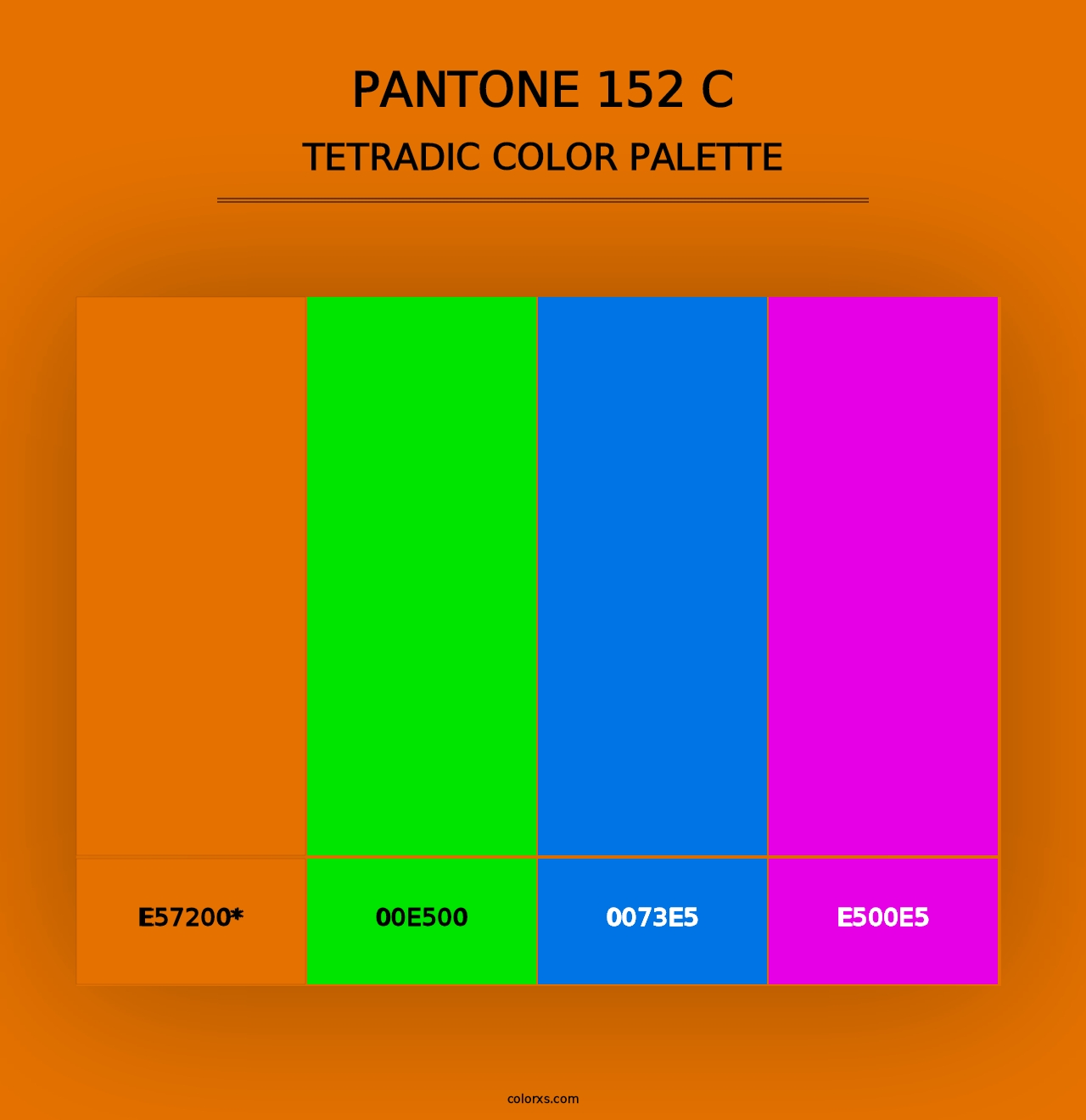 PANTONE 152 C - Tetradic Color Palette