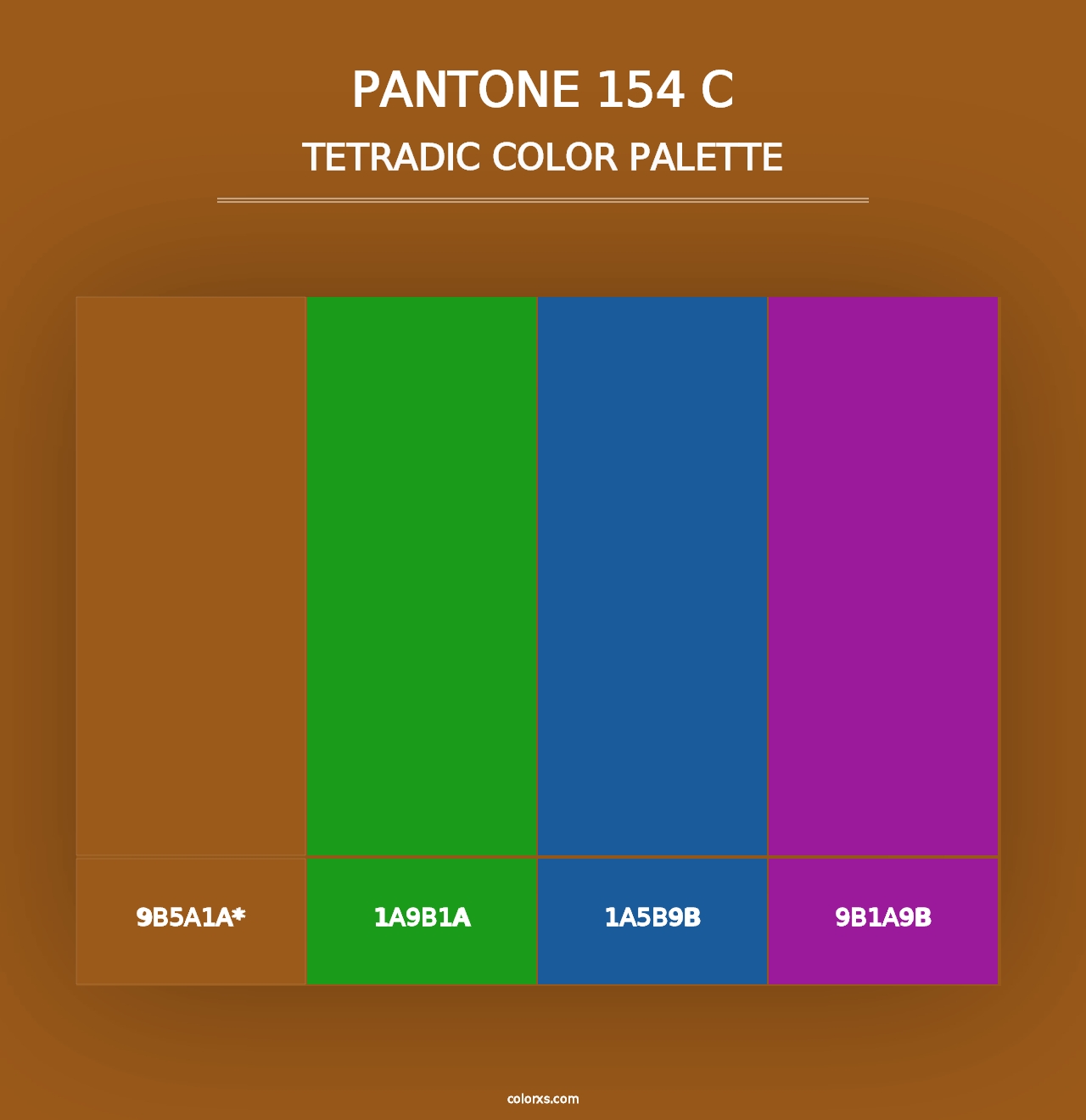 PANTONE 154 C - Tetradic Color Palette