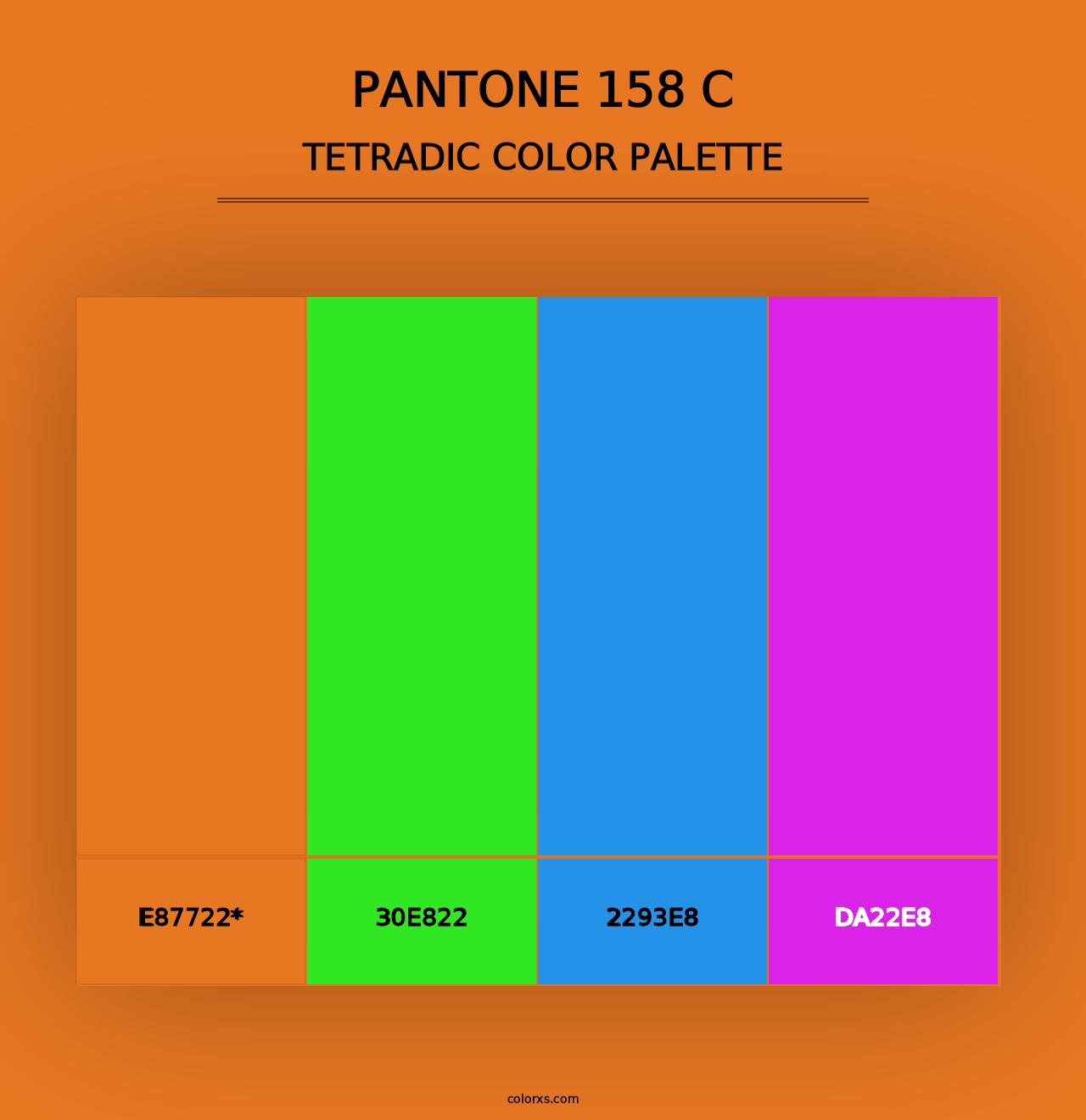 PANTONE 158 C - Tetradic Color Palette