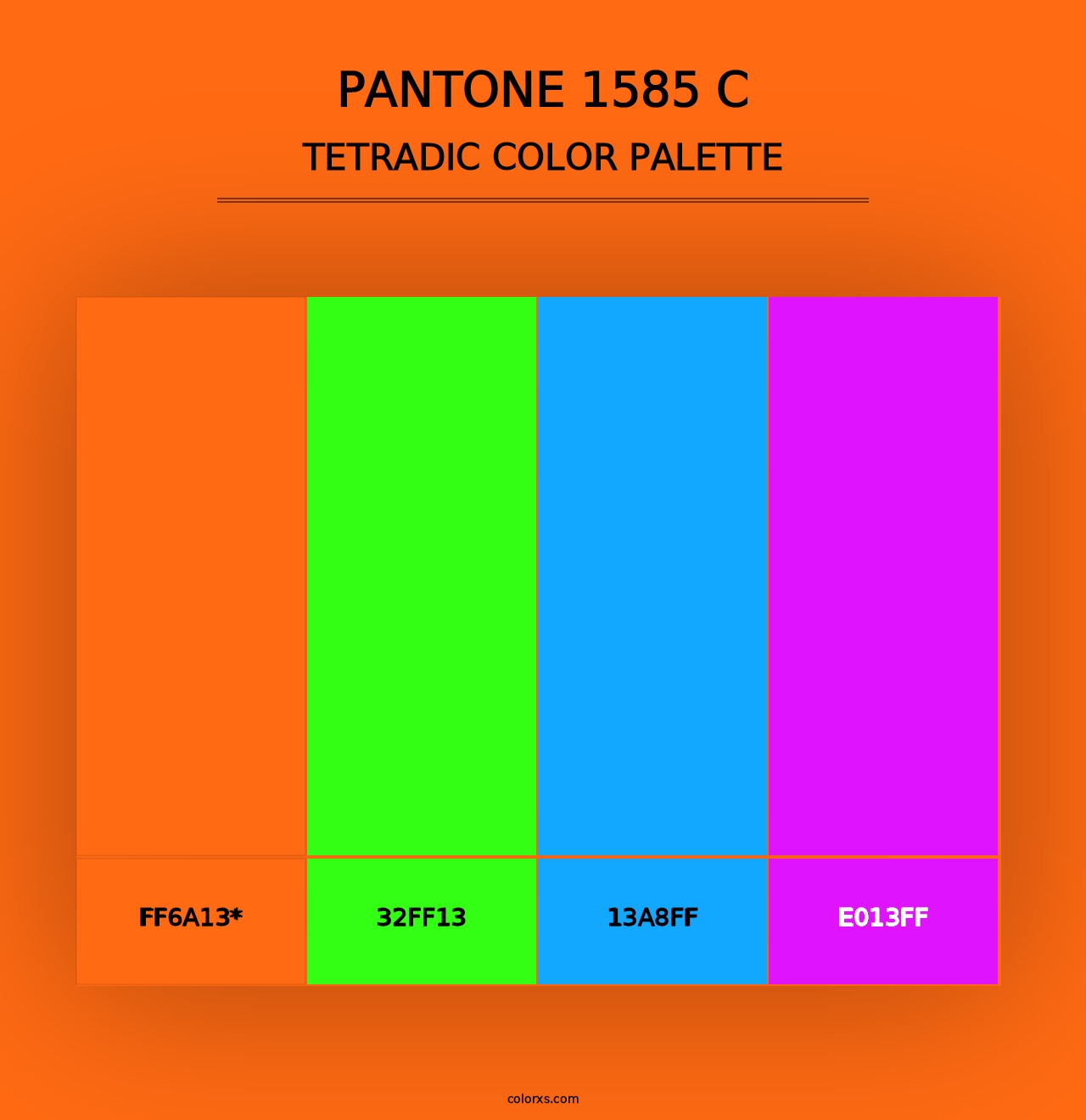 PANTONE 1585 C - Tetradic Color Palette