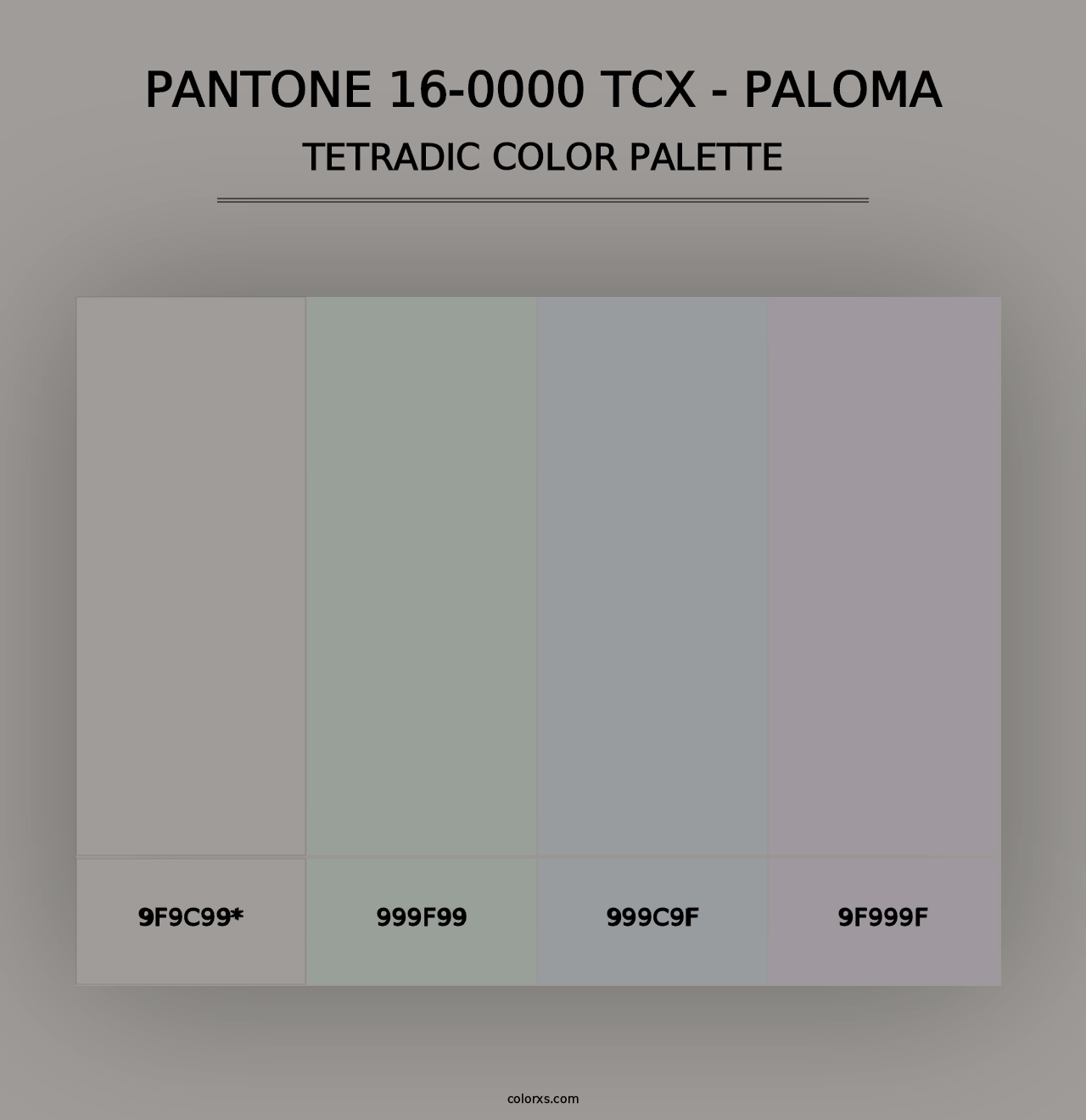 PANTONE 16-0000 TCX - Paloma - Tetradic Color Palette