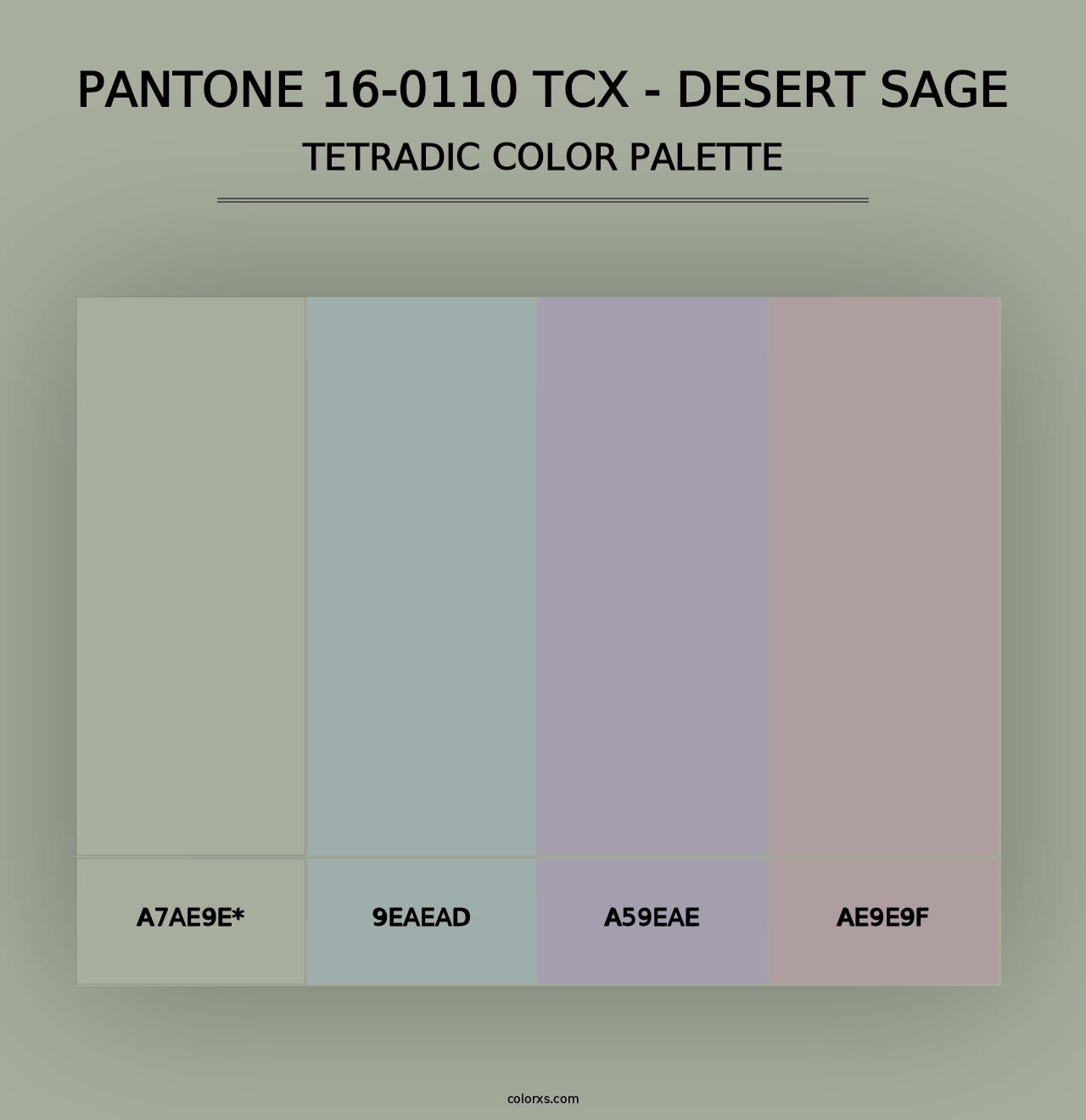 PANTONE 16-0110 TCX - Desert Sage - Tetradic Color Palette